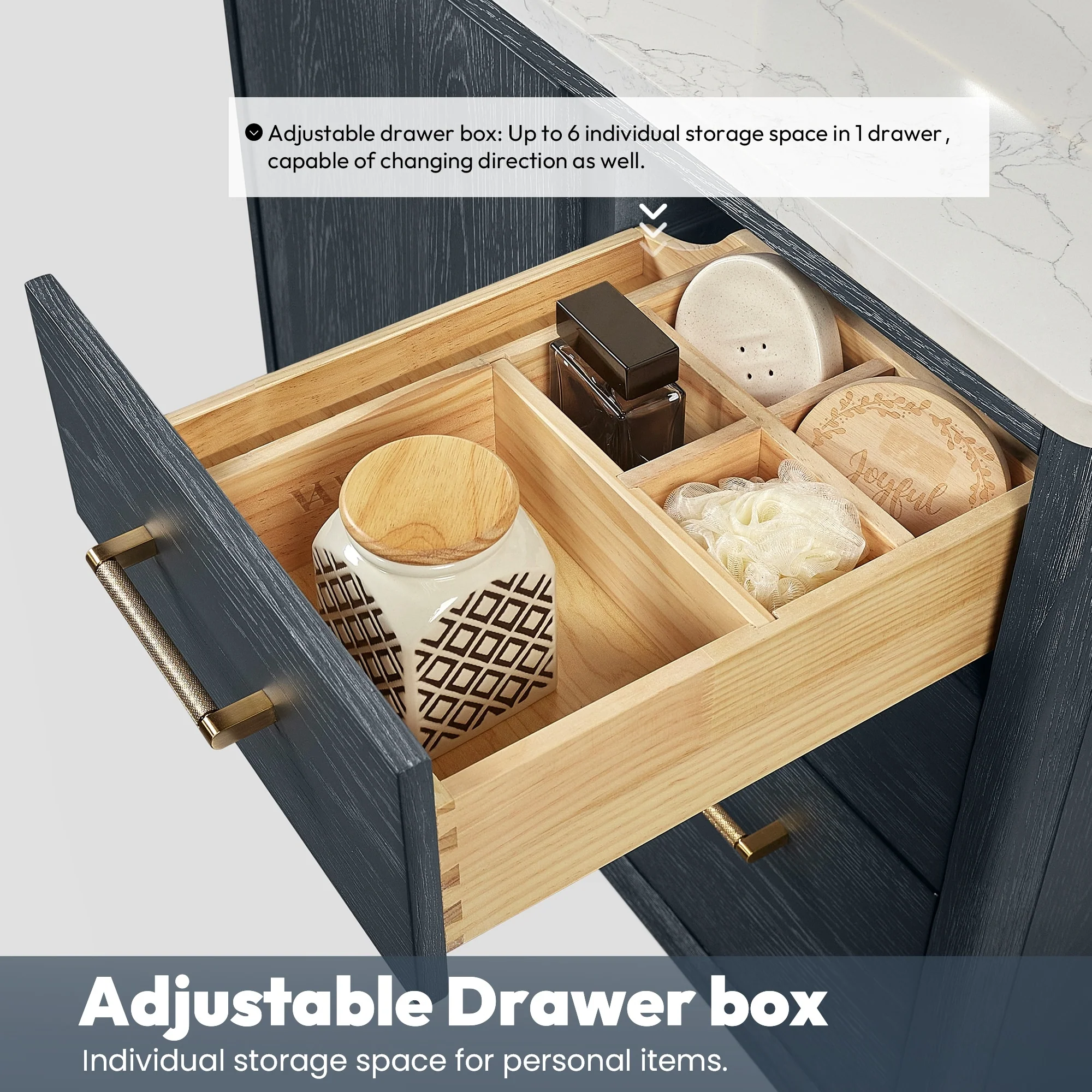 Gara Single Bath Vanity with Composite Stone Top and Mirror