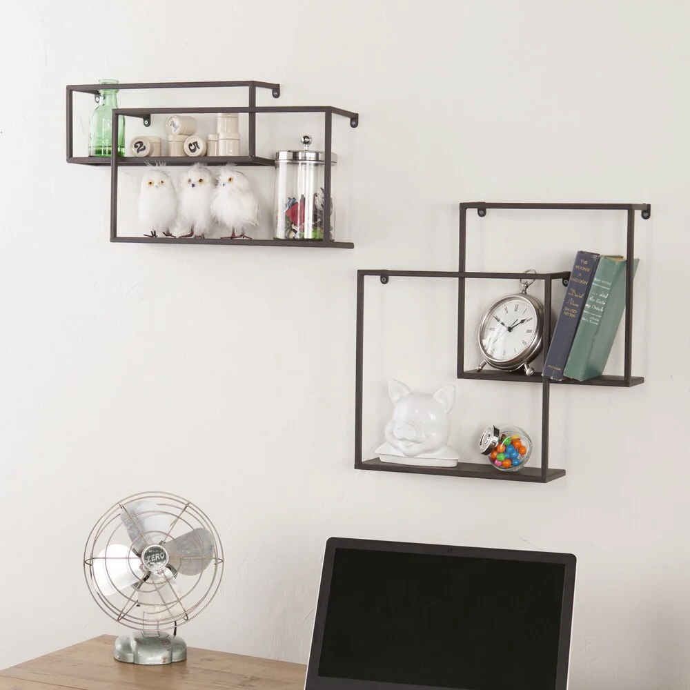 SEI Furniture Zyther 4-piece Metal Wall Shelf Set