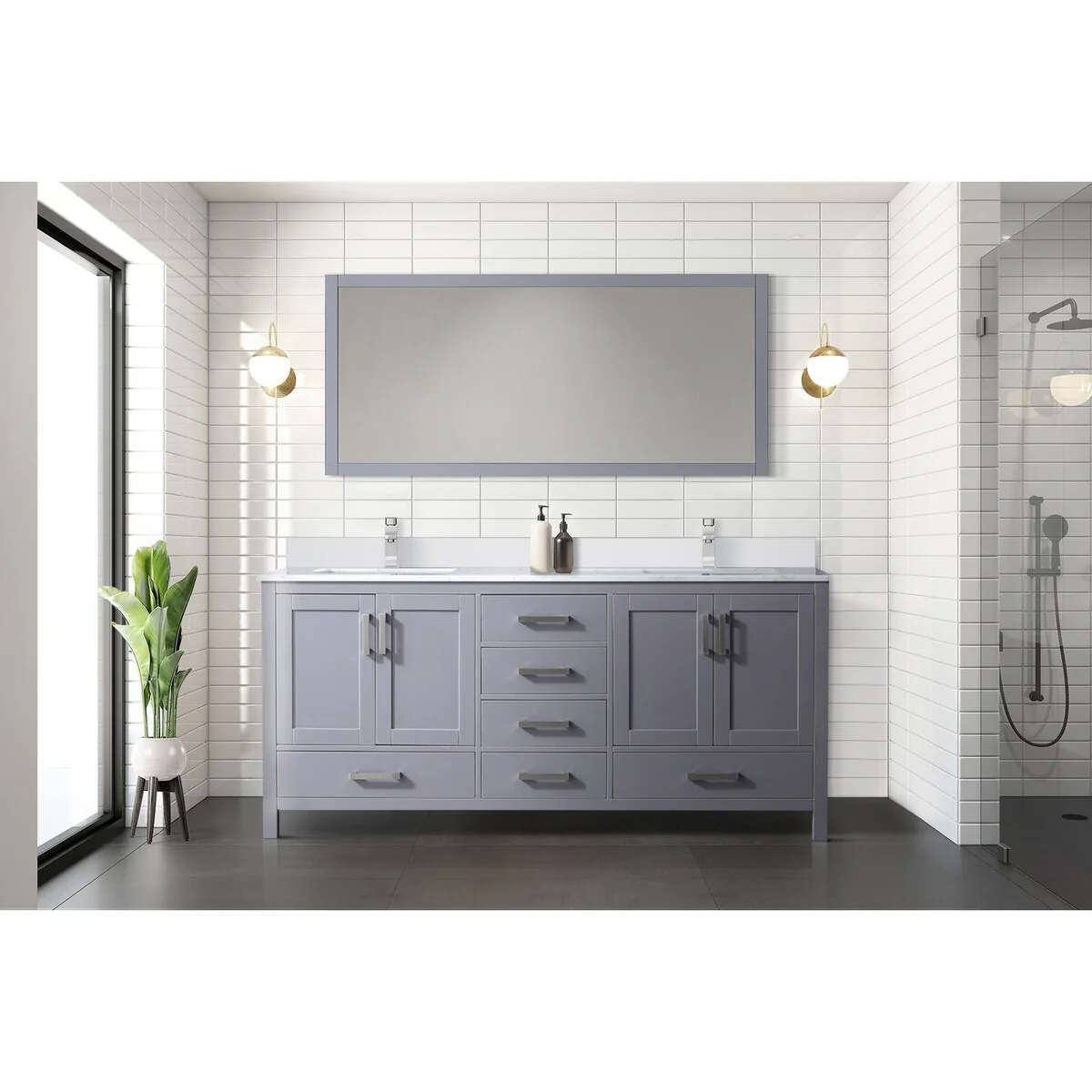 Jacques 72 in. W x 22 in. D White Bath Vanity and Cultured Marble Top