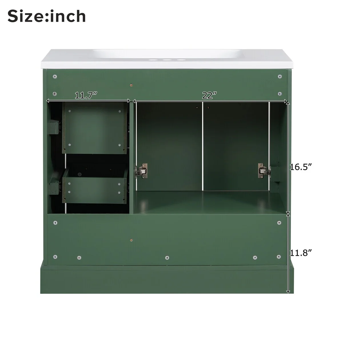 Bathroom Cabinet with Two Doors and Four Drawers