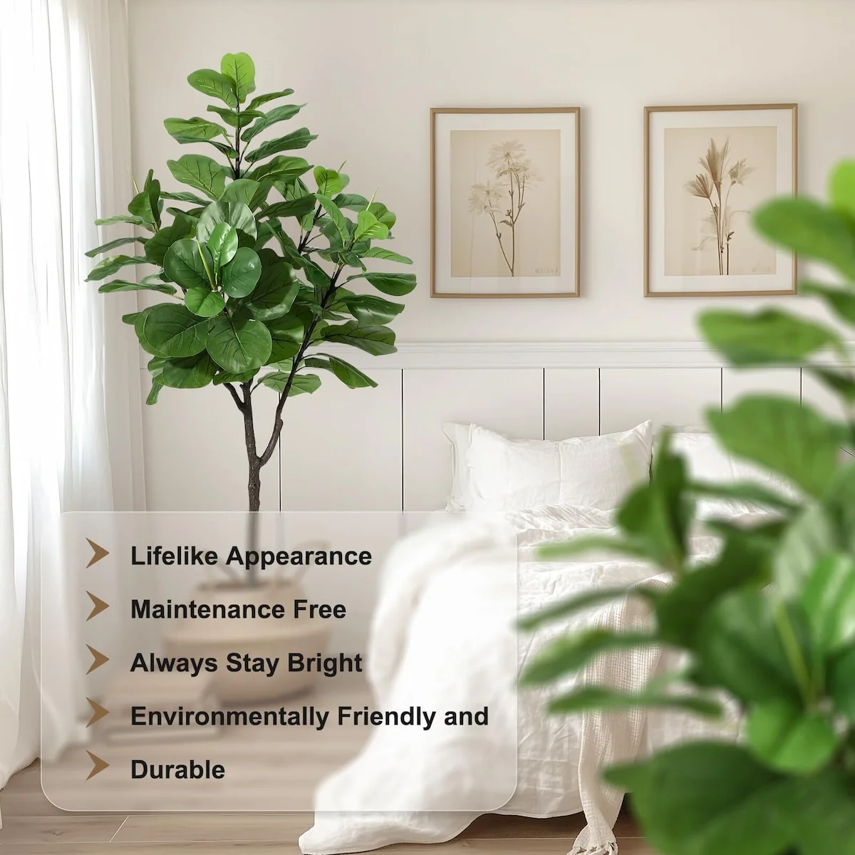 6ft Artificial Fiddle Leaf Fig Tree - 6 FT