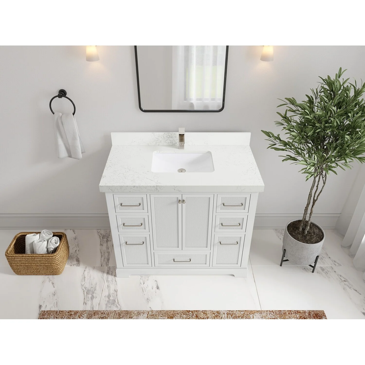 Willow Collections 42 in. W x 22 in. D Alys Single Sink Bathroom Vanity with Countertop