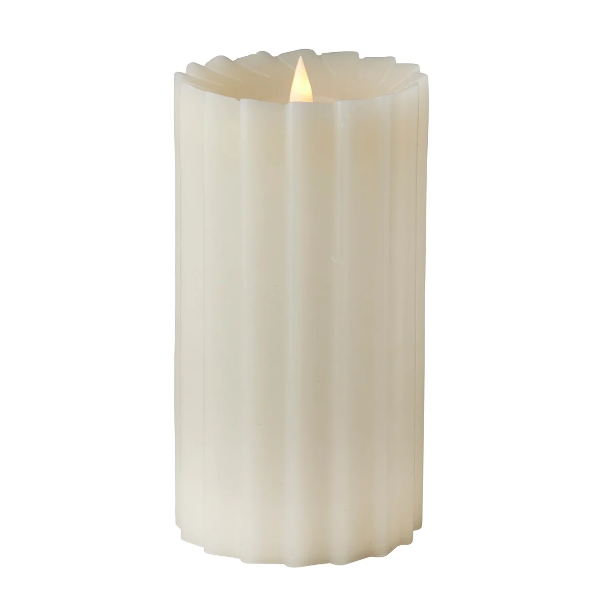 Sutton Fluted Motion Flameless Candle 4x10 Ivory