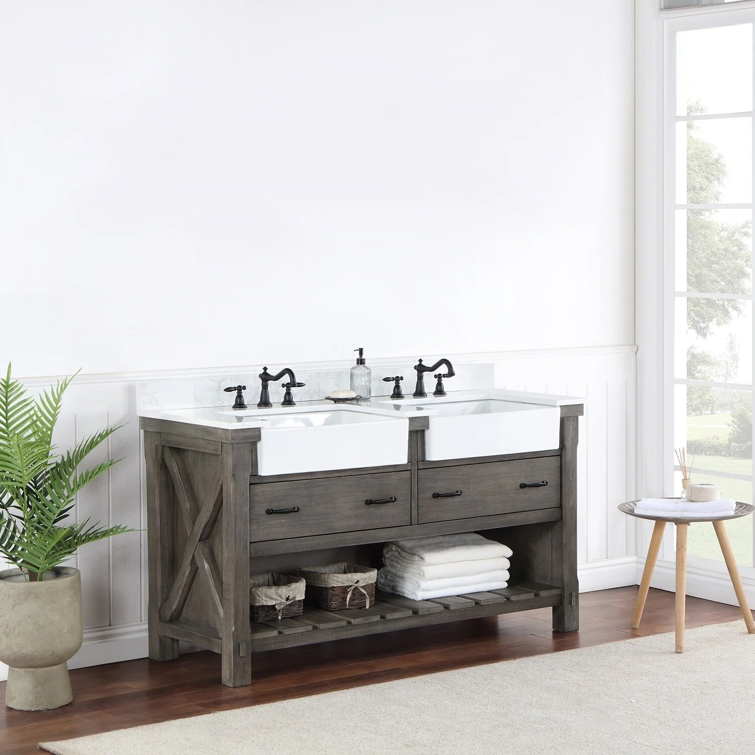 Villareal Bath Vanity with Composite Stone Top without Mirror