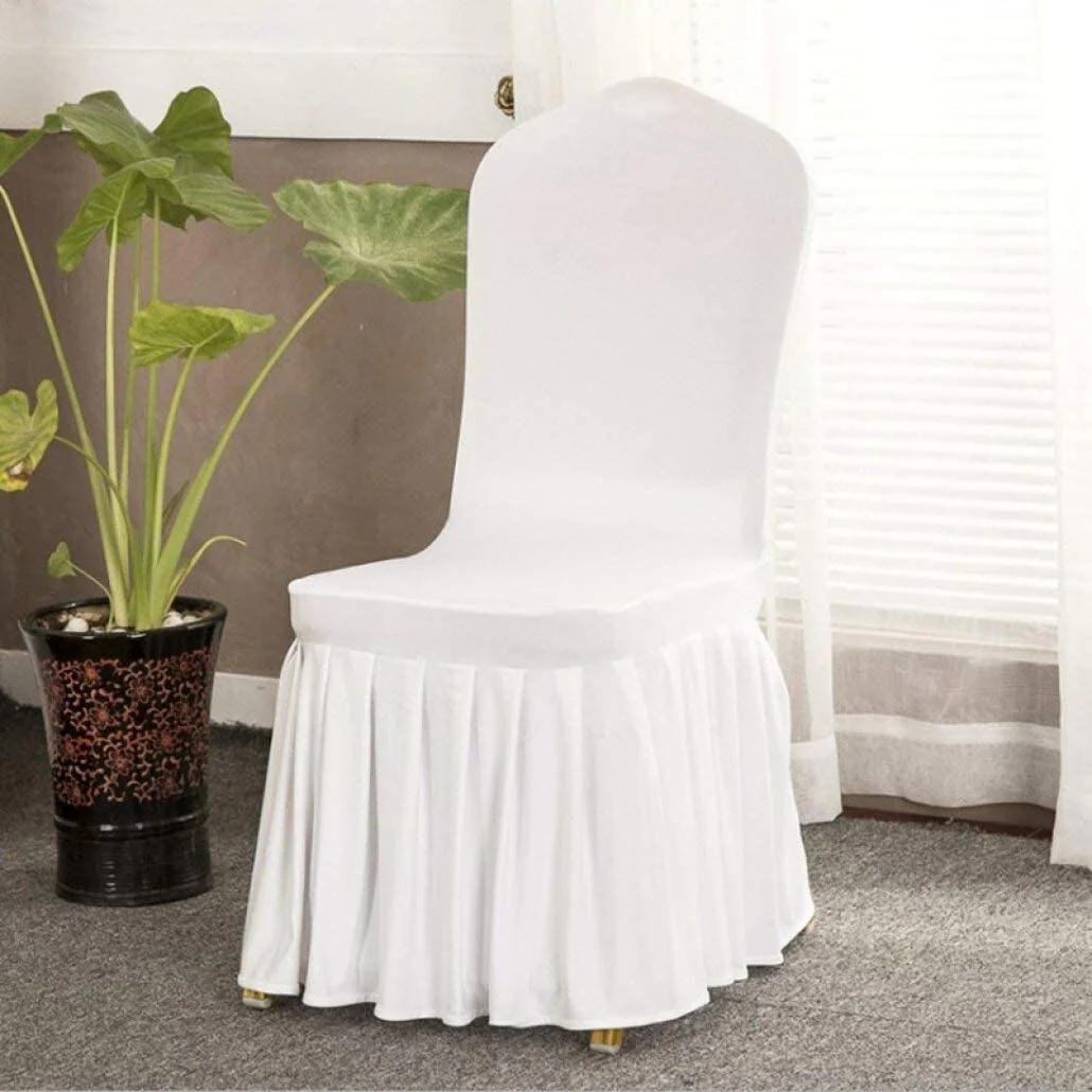 Ruffled Stretchable Dining Chair Slipcover Chair Cover Set of 50 - 18
