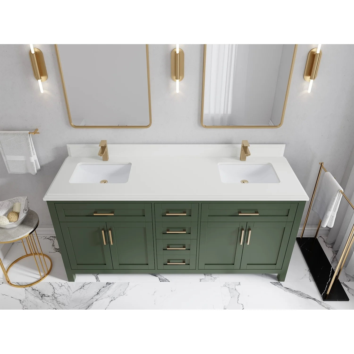 Willow Collections 72 in. W x 22 in. D Cambridge Double Sink Bathroom Vanity with Countertop