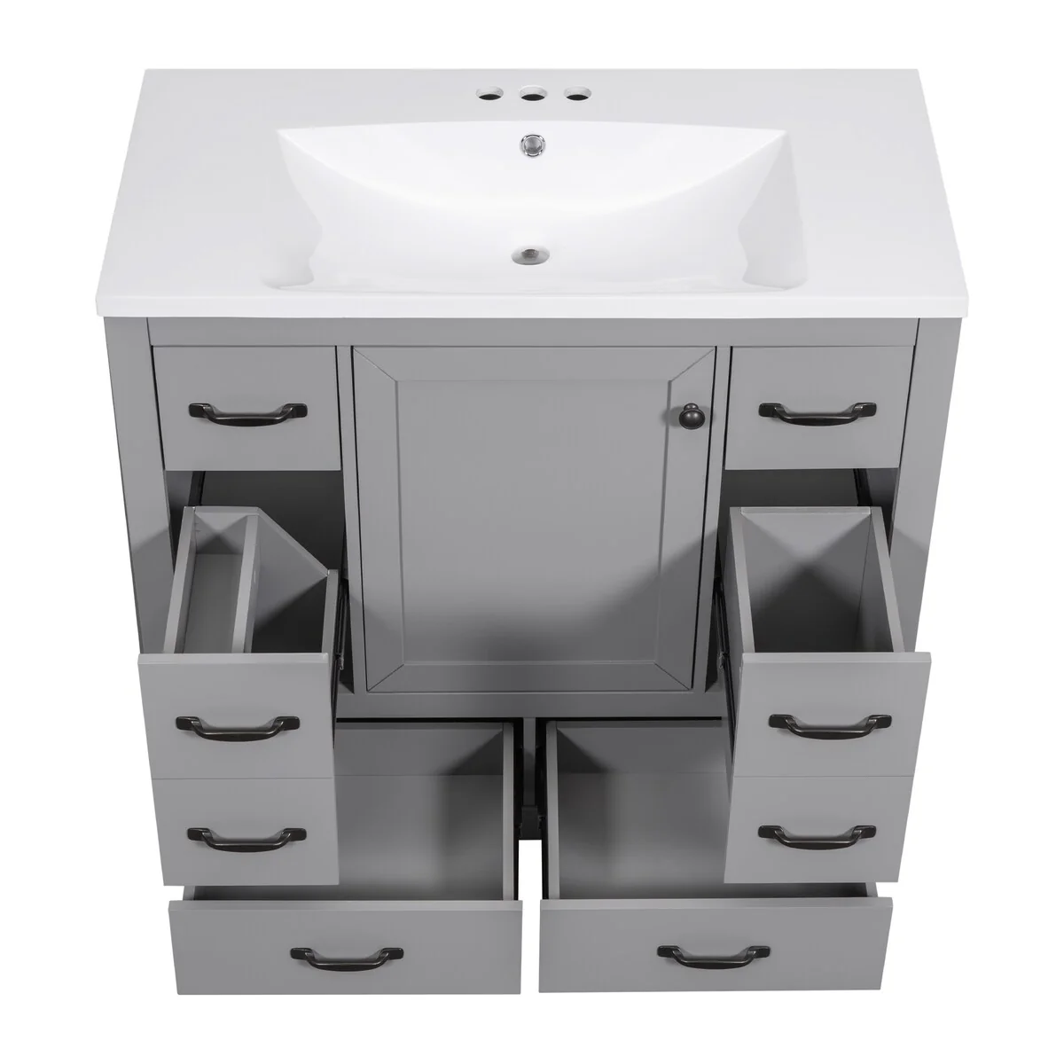 Bathroom Vanity Cabinet with Multi-Functional Drawer and Adjustable Shelf
