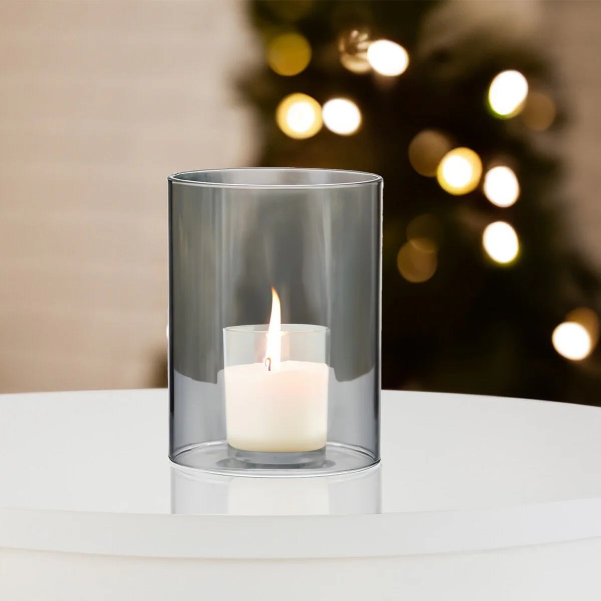 Clear Glass Cylinder Hurricane Chimney Tube, Candle Cover - 1 Piece