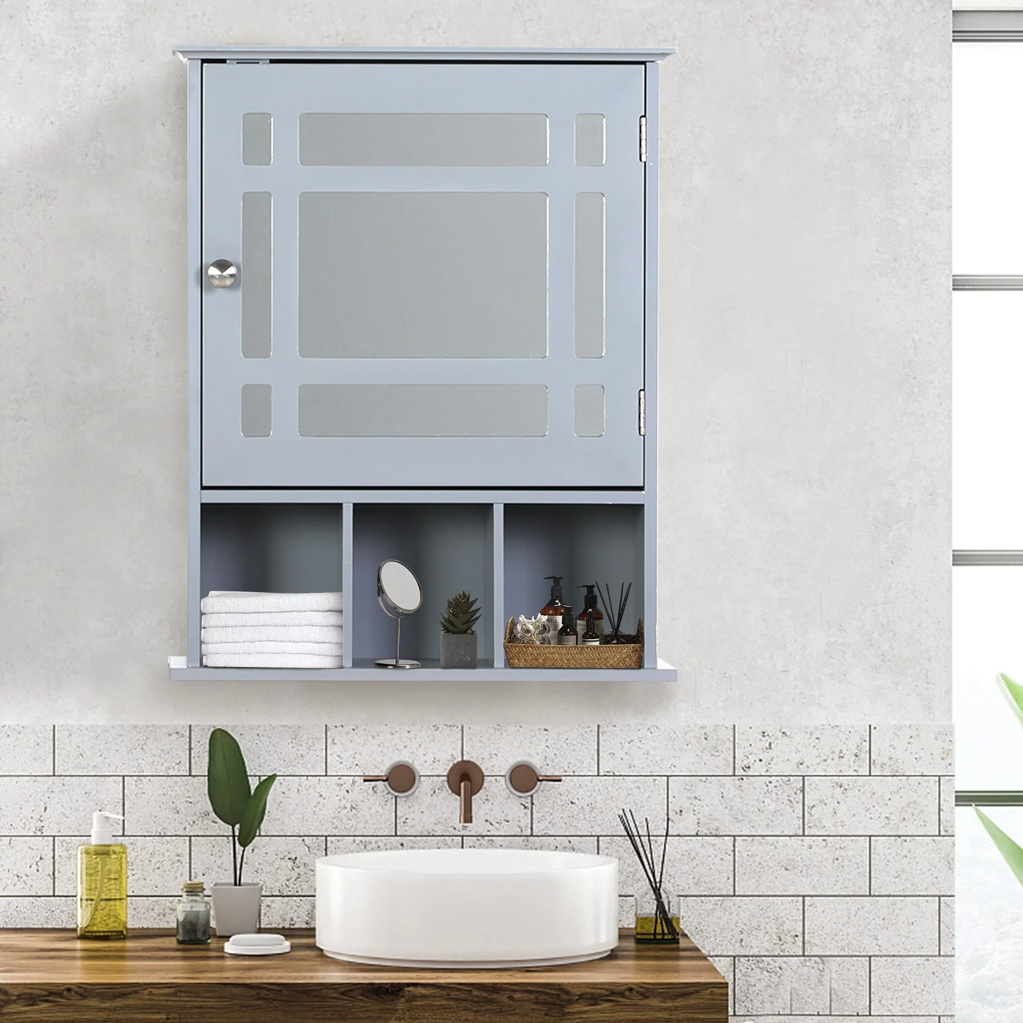 Wall Mounted Bathroom Cabinet with Mirror