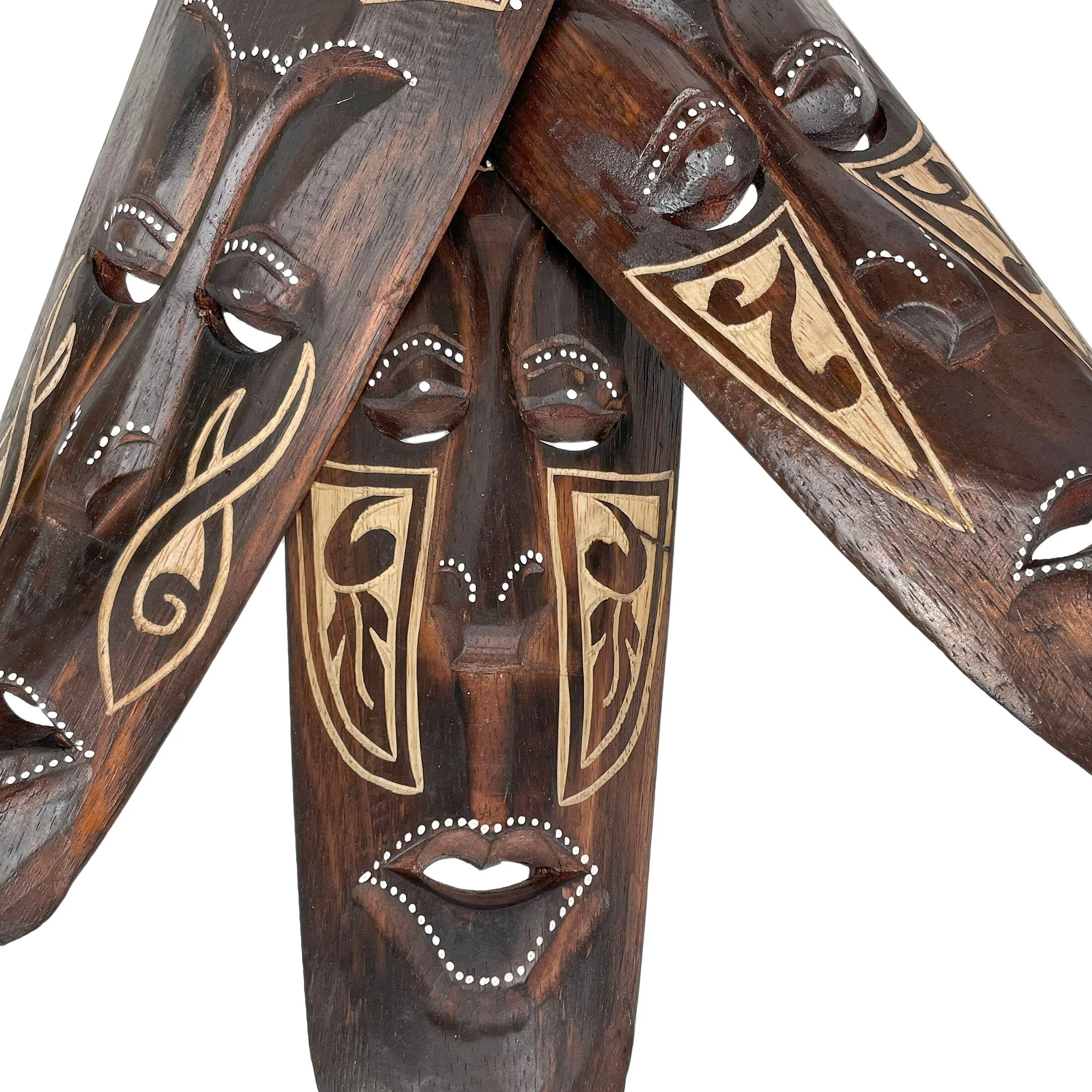 Zeckos 20In African Animal Hand Carved Wood Wall Masks (Set Of 5)