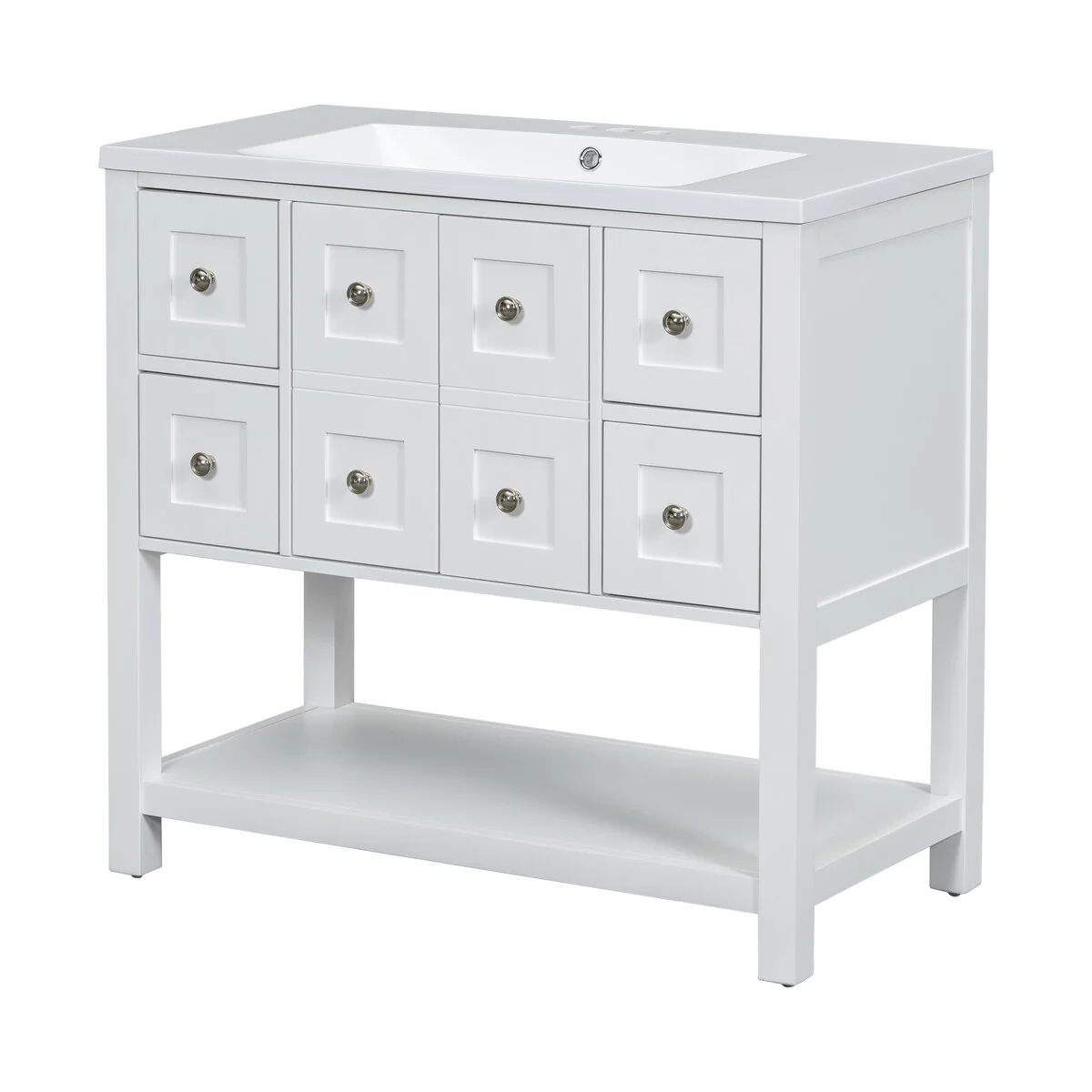 Free Standing Vanity with Solid Wood Frame