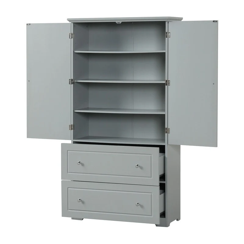 Wide Storage Cabinet with 2 Doors & 2 Drawers