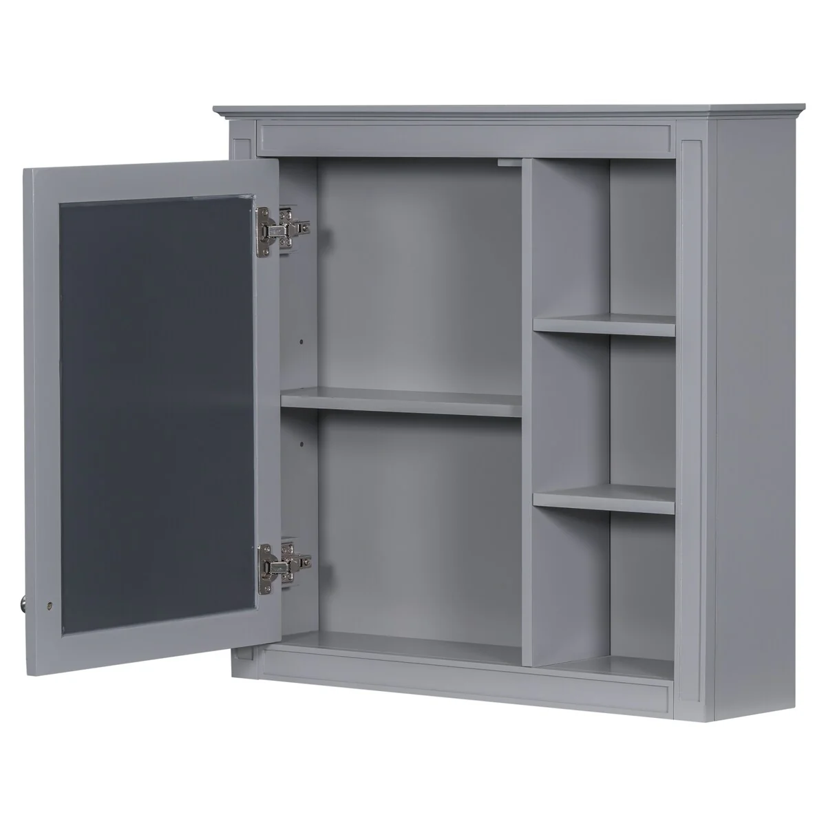 30'' x 28'' Wall Mounted Bathroom Storage Cabinet, Modern Bathroom Wall Cabinet with Mirror,Mirror Cabinet with 3 Open Shelves