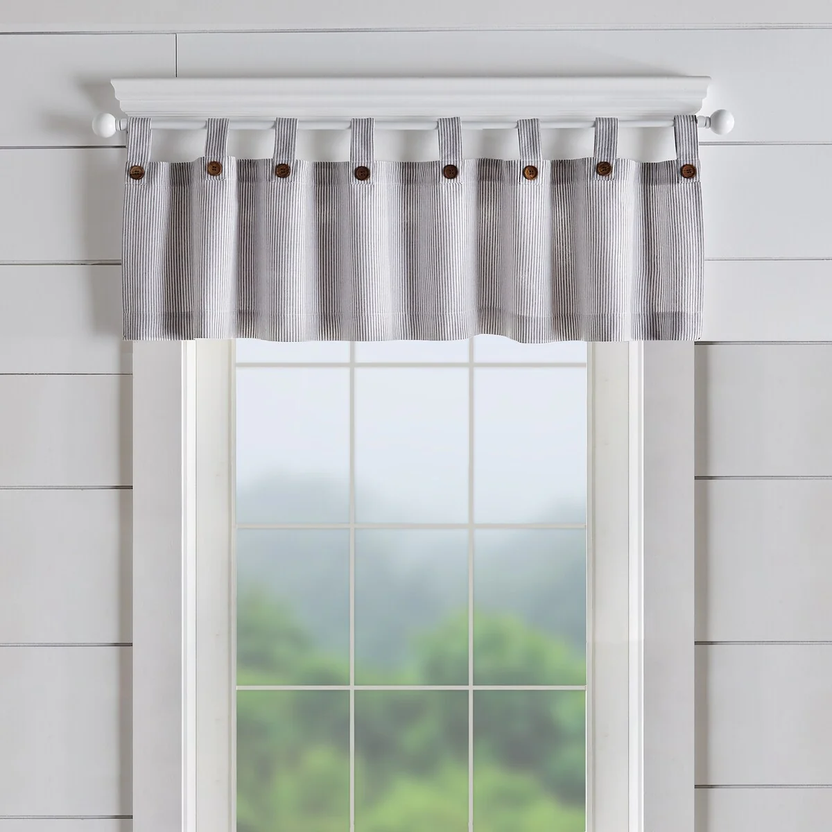 Tucker Ticking Stripe Kitchen Curtain Valance - 60