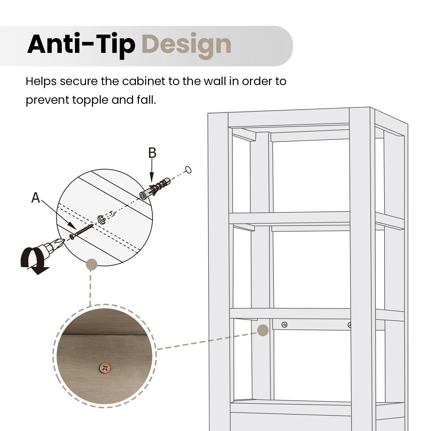 Leon 22 in. Storage Cabinet for Bathroom, Kitchen and Living Room