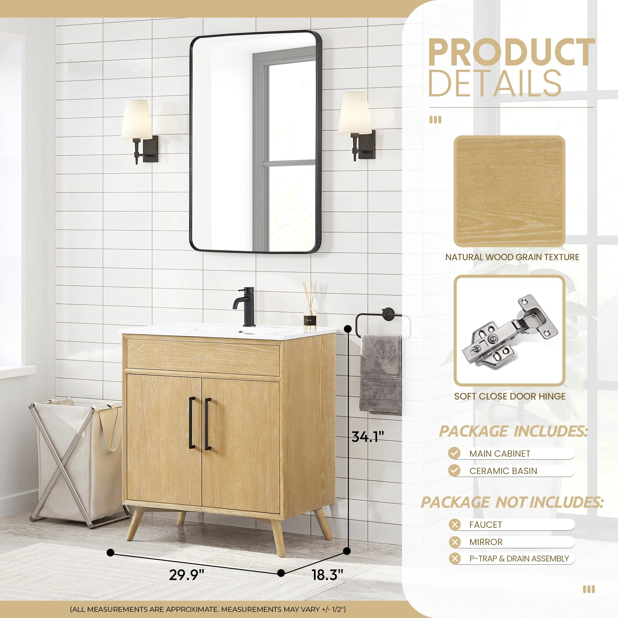 Delhi Bath Vanity with White Ceramic Basin Top without Mirror