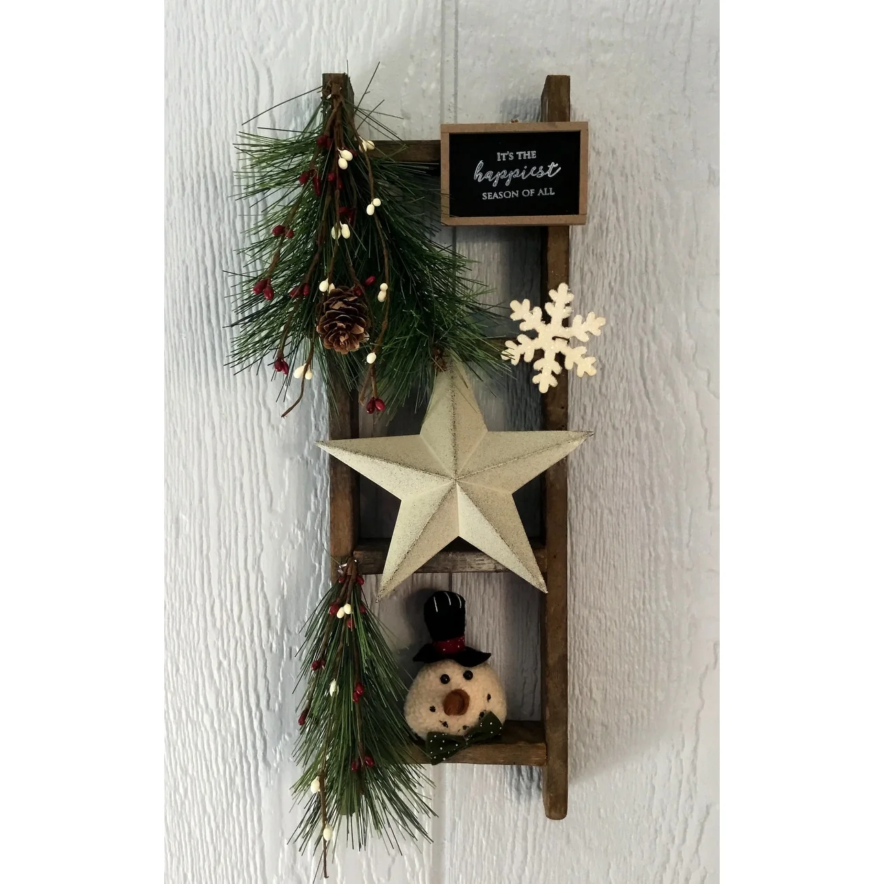 Farmhouse Primative Small Decorative Tobacco Lath Ladder