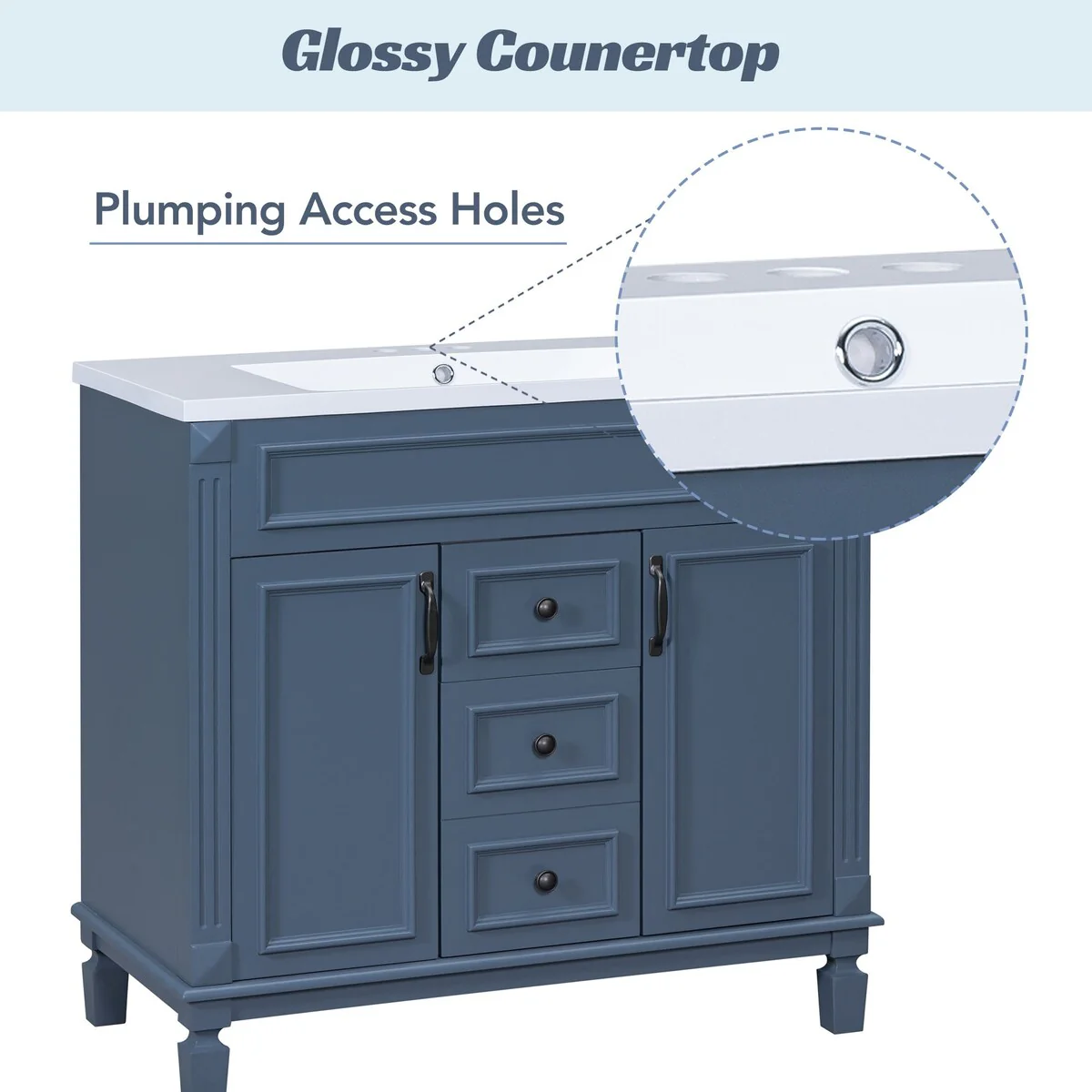 36'' Bathroom Vanity with Top Sink,Bathroom Storage Cabinet