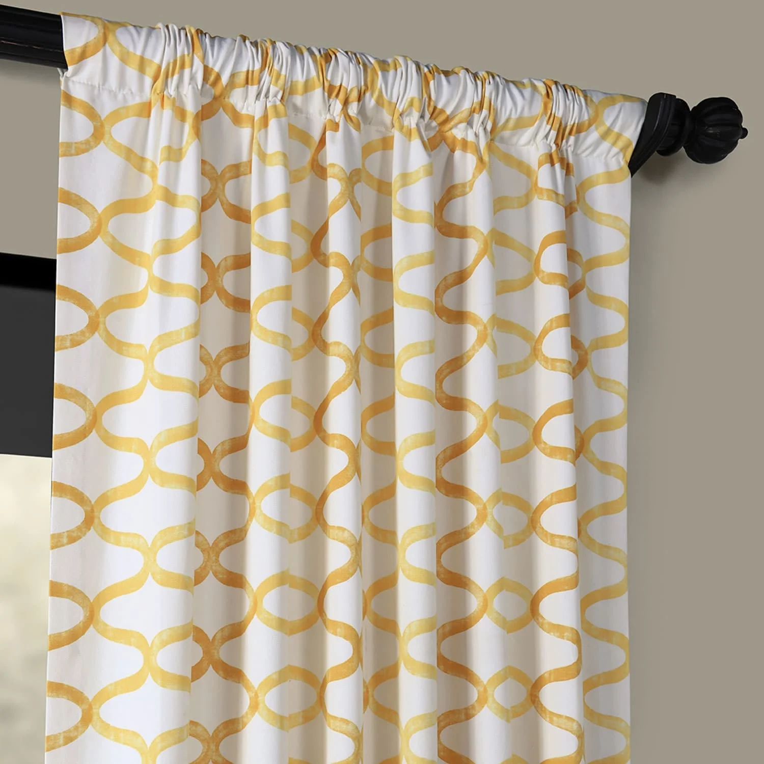 Exclusive Fabrics Illusions Geometric Grace Cotton Room Darkening Curtain (1 Panel)