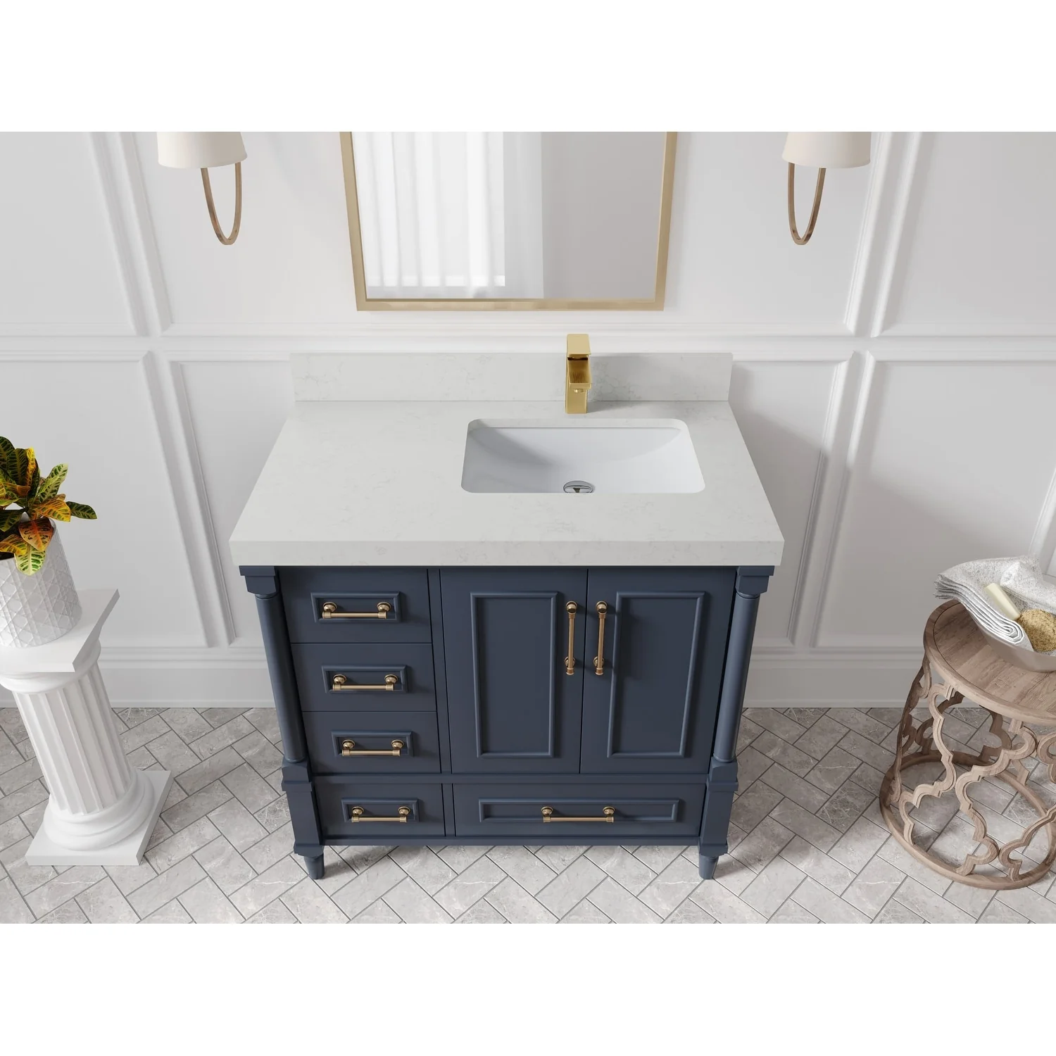 Willow Collections 36 in. W x 22 in. D Aberdeen Right Offset Sink Bathroom Vanity with Countertop