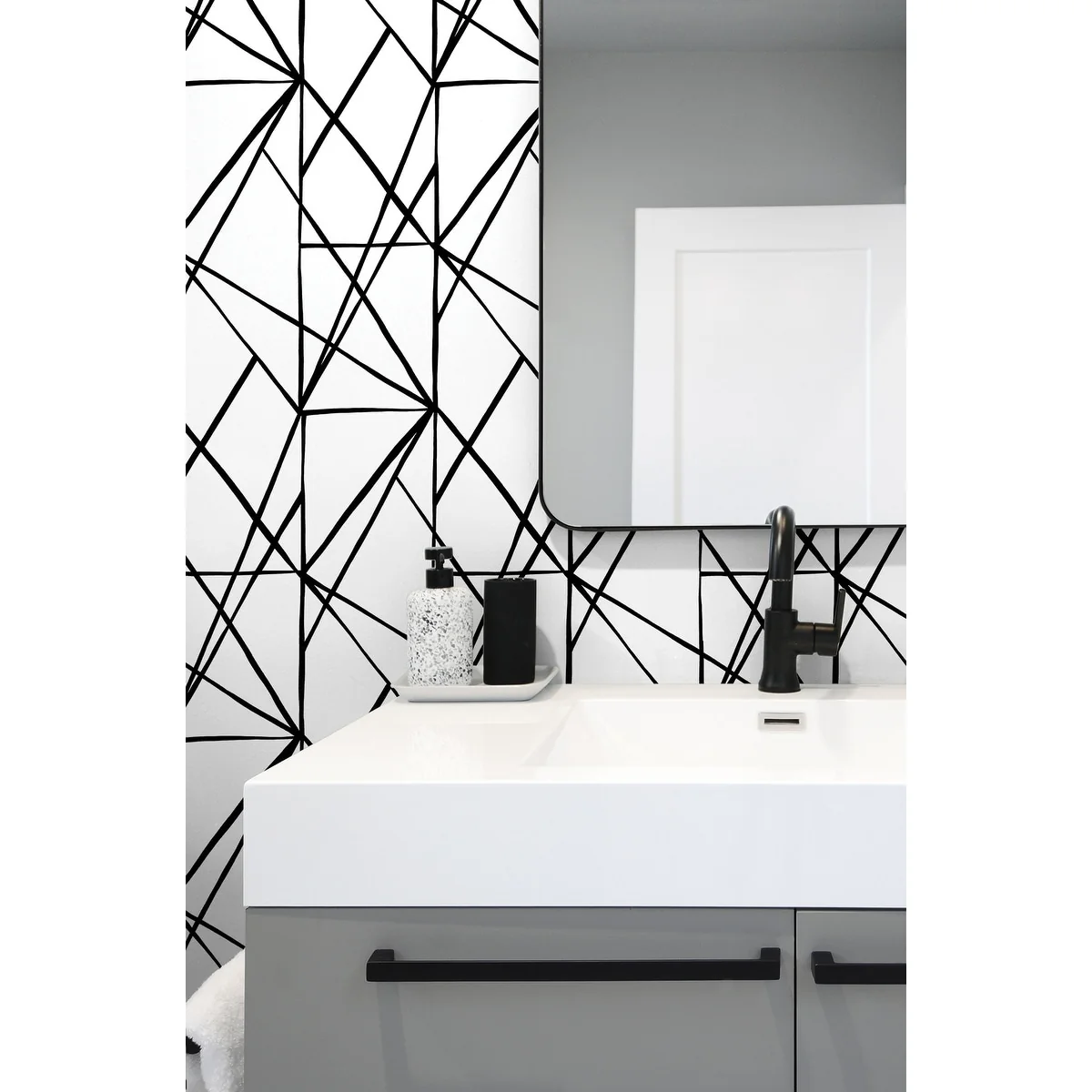 NextWall Quartz Geo Peel and Stick Wallpaper