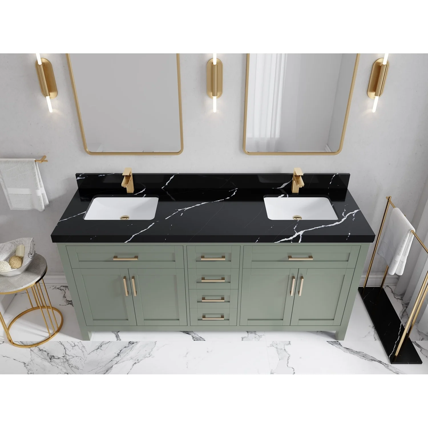 Willow Collections 72 in. W x 22 in. D Cambridge Double Sink Bathroom Vanity with Countertop
