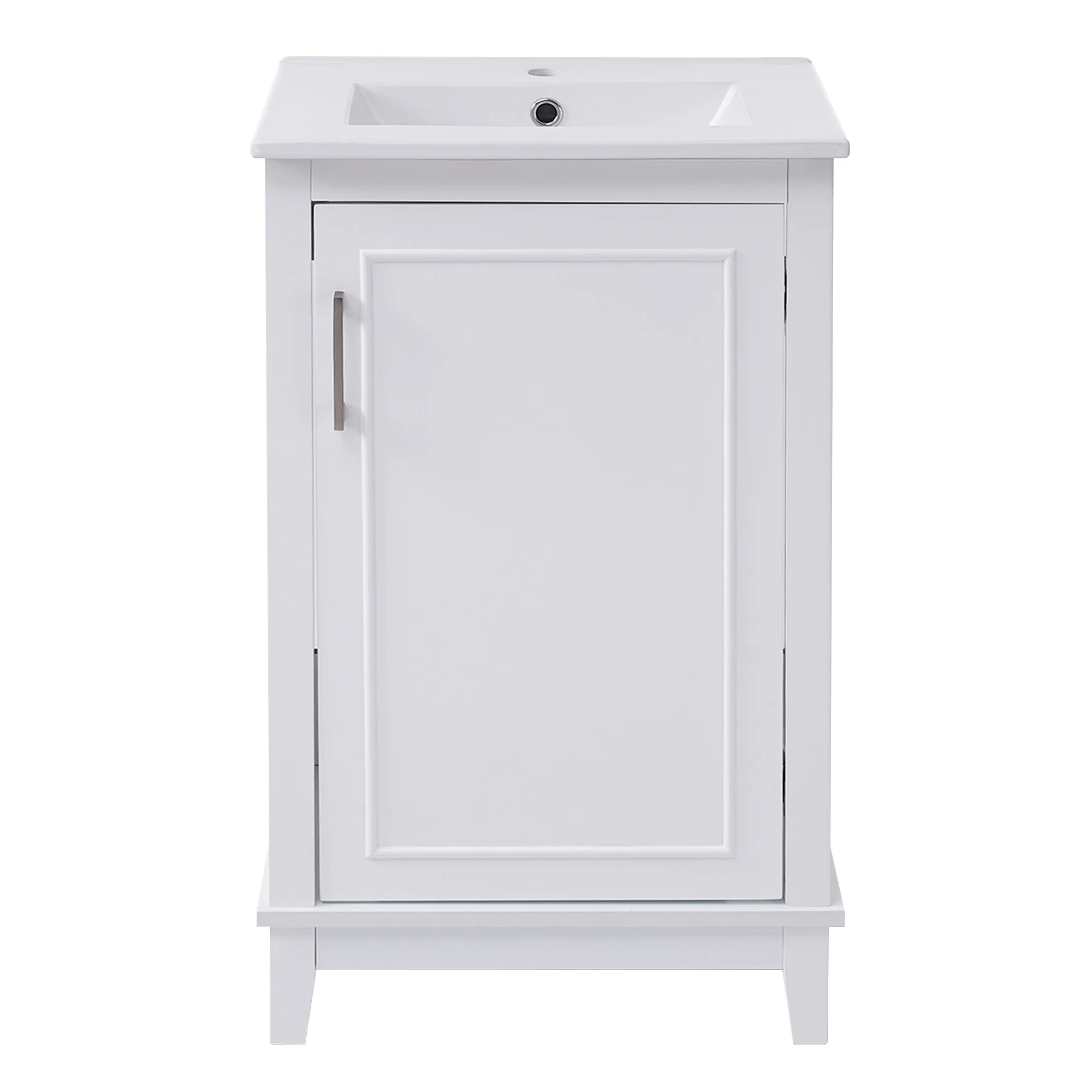 20 Inch Modern Bathroom Vanity with Ceramic Sink Small Space Cabinet