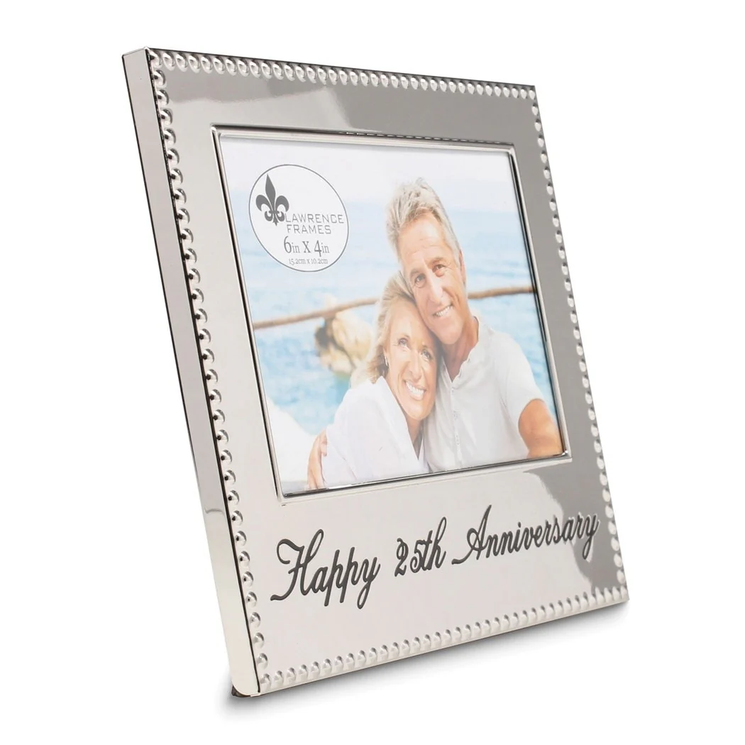 Curata Silver-Tone Happy 25th Anniversary 4x6 Photo Frame