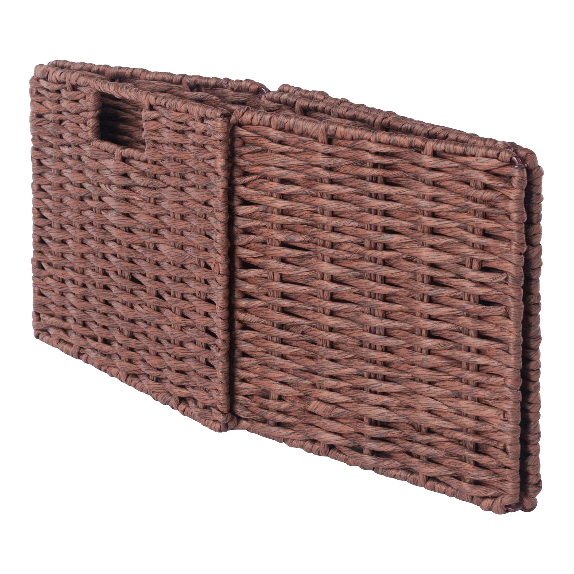 Tessa 2-Pc Small Woven Rope Basket Set, Foldable, Walnut
