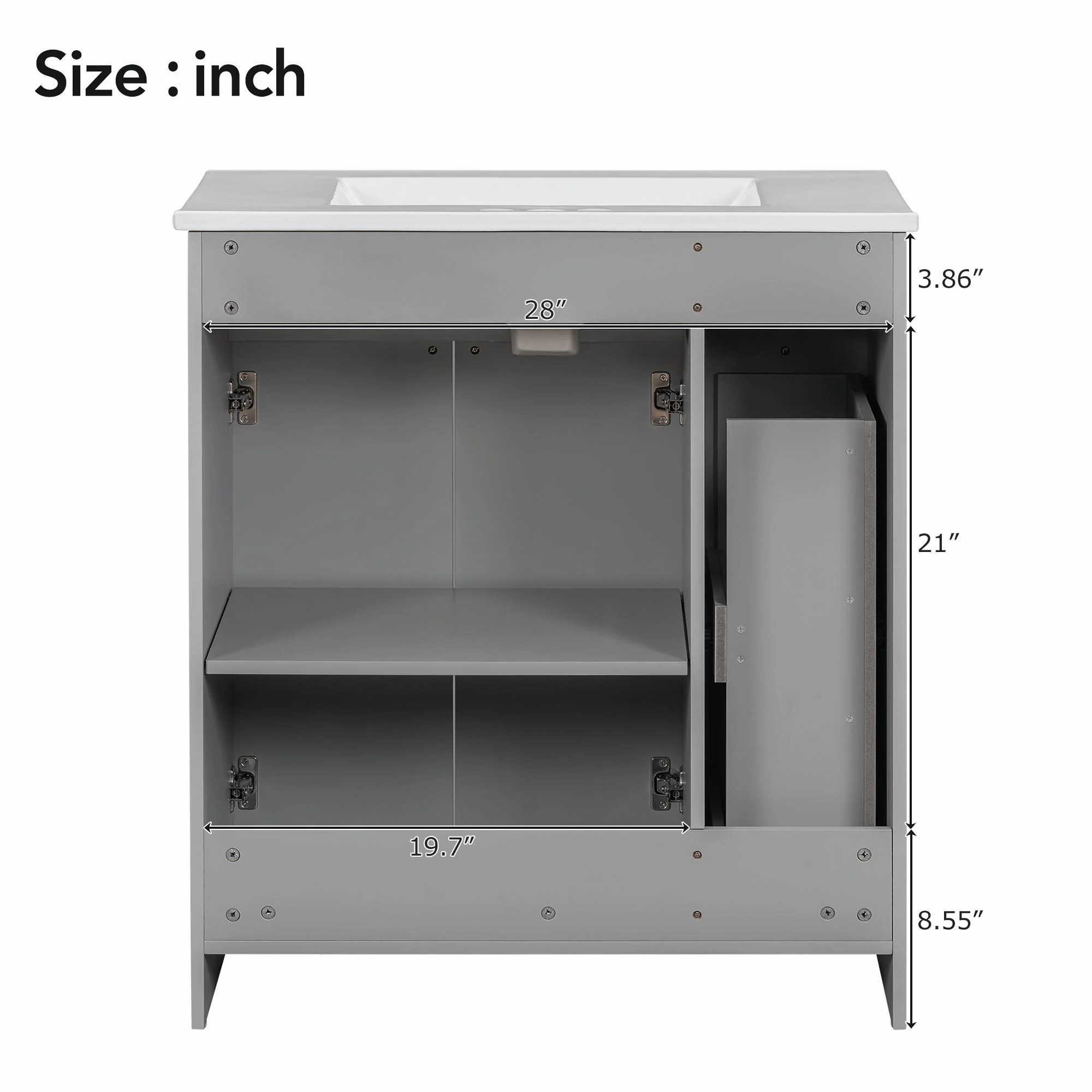 30-Inch Bathroom Vanity with Ceramic Sink Combo