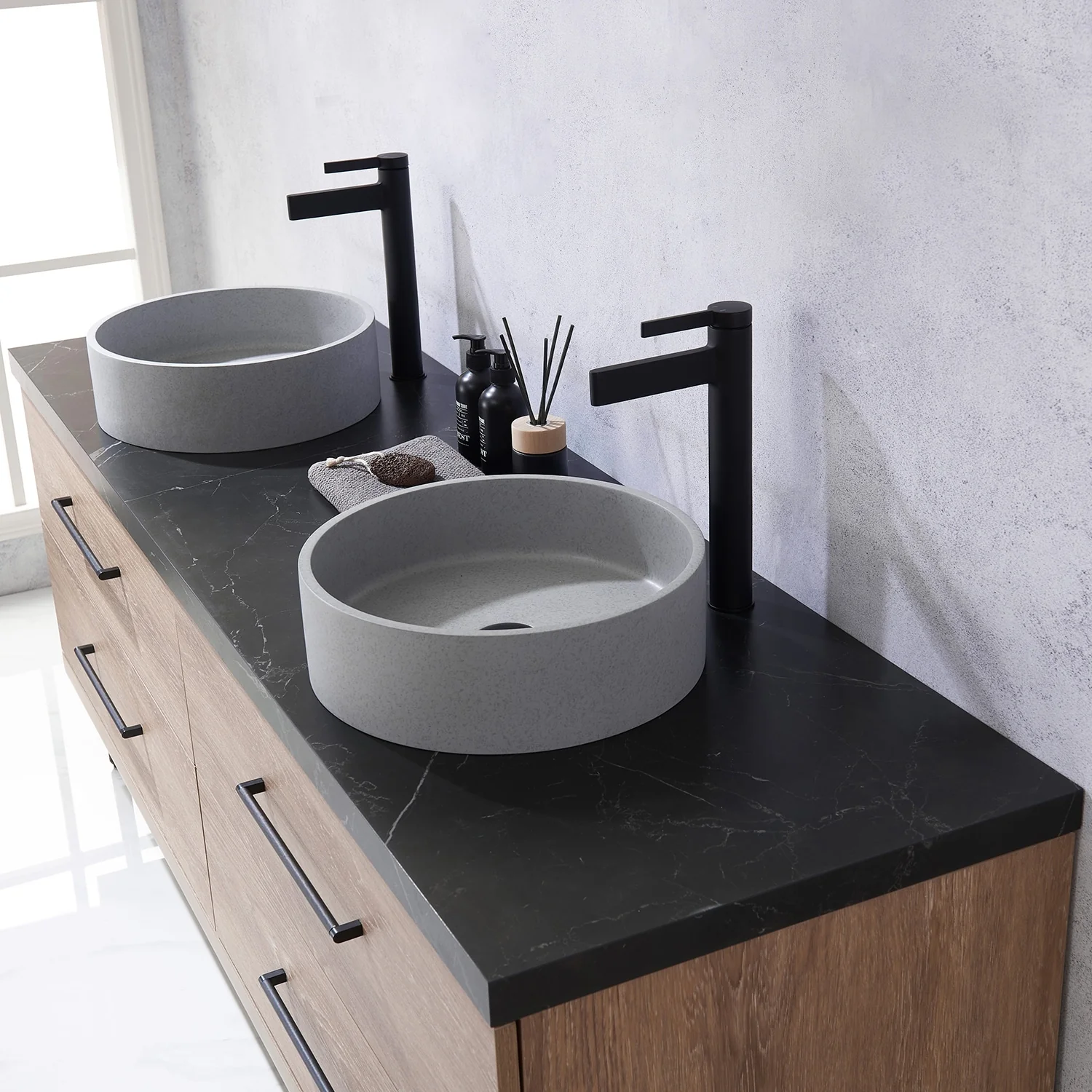 Trento Bath Vanity with Sintered Stone Top with Concrete Sink (C)