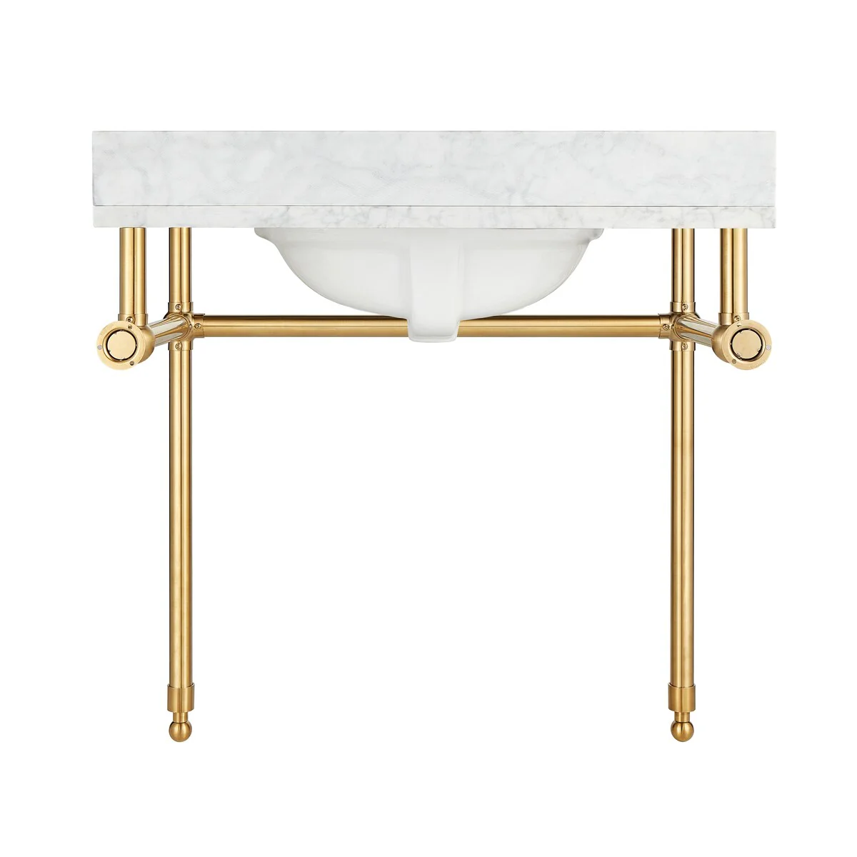 Verona 34.5 in. Rust-Resistant Stainless Steel Console Sink Frame in Brushed Gold with Mounting Hardware