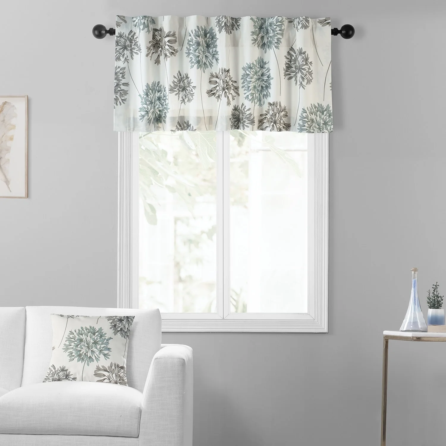 Exclusive Fabrics Allium Printed Cotton Window Valance - 50 X 19
