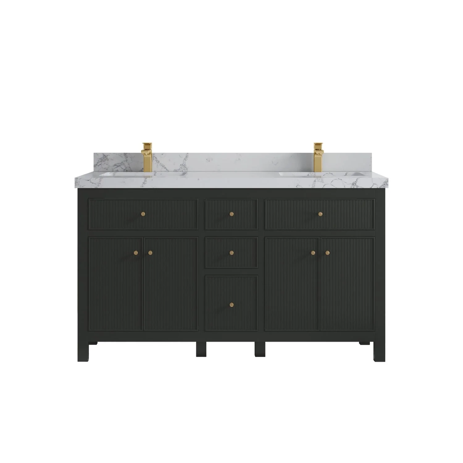 Willow Collections 60 in. W x 22 in D. Sonoma Free Standing Reeded Double Sink Bathroom Vanity with Countertop