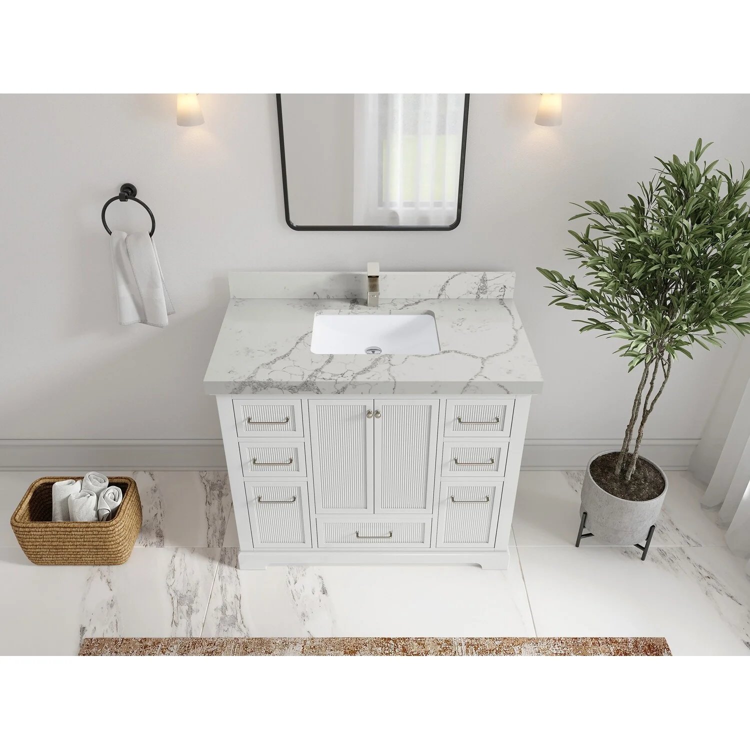 Willow Collections 42 in. W x 22 in. D Alys Single Sink Bathroom Vanity with Countertop