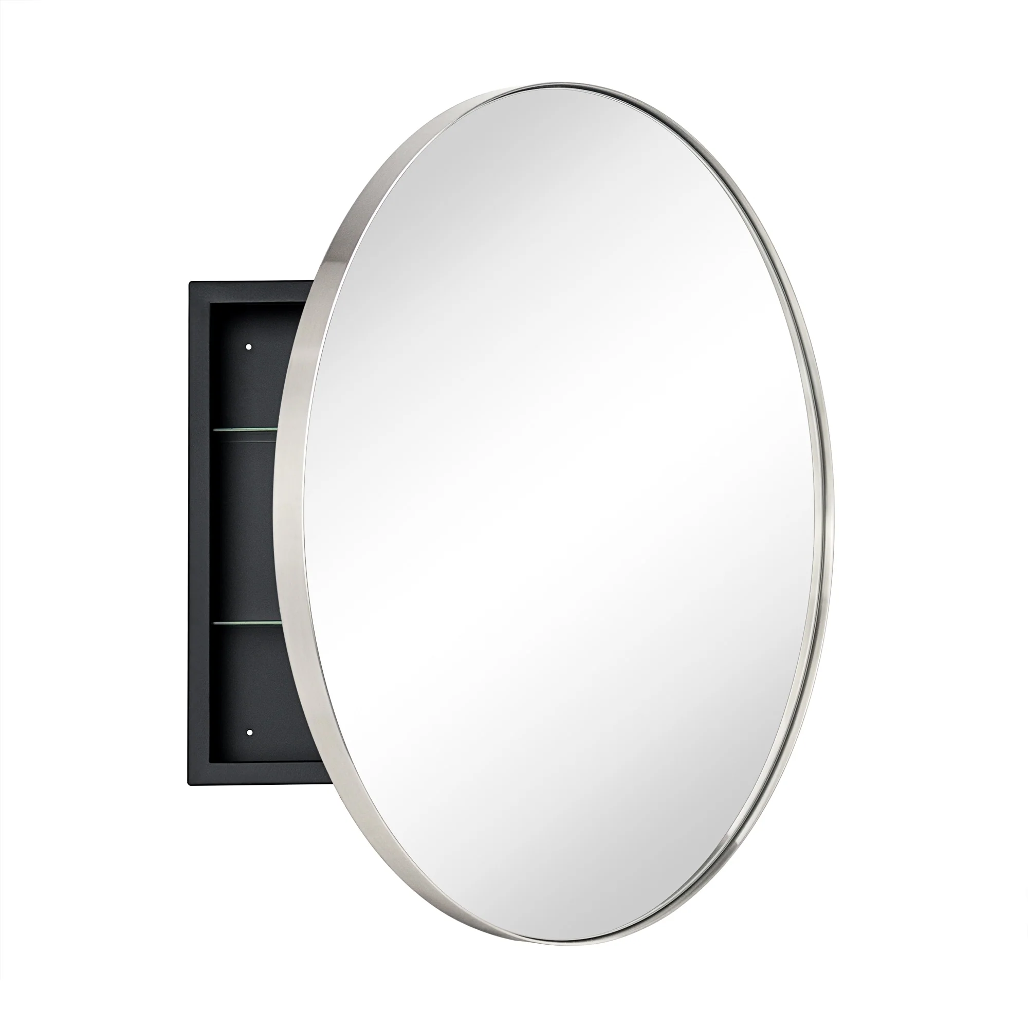 TEHOME Myriel Surface Mount Framed Round Medicine Cabinet with Mirror