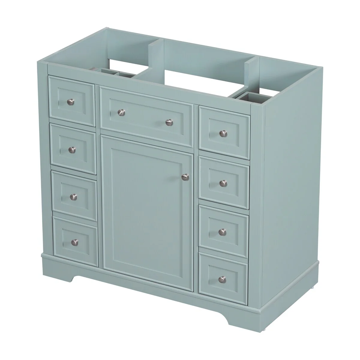 Bathroom Vanity without Sink,Cabinet Base Only,One Cabinet&Six Drawers