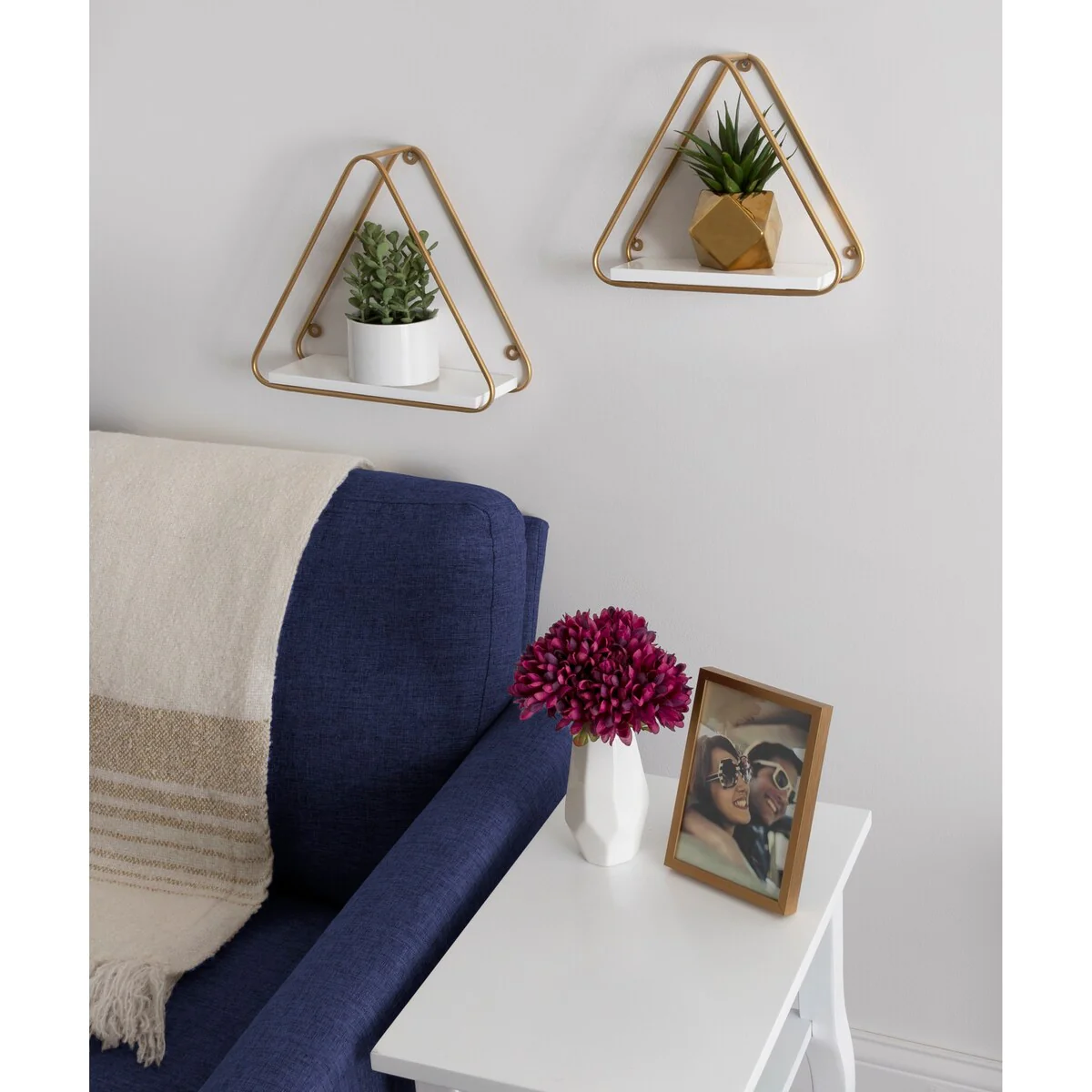 Kate and Laurel Tilde Triangle Accent Shelf Set - 2 Piece