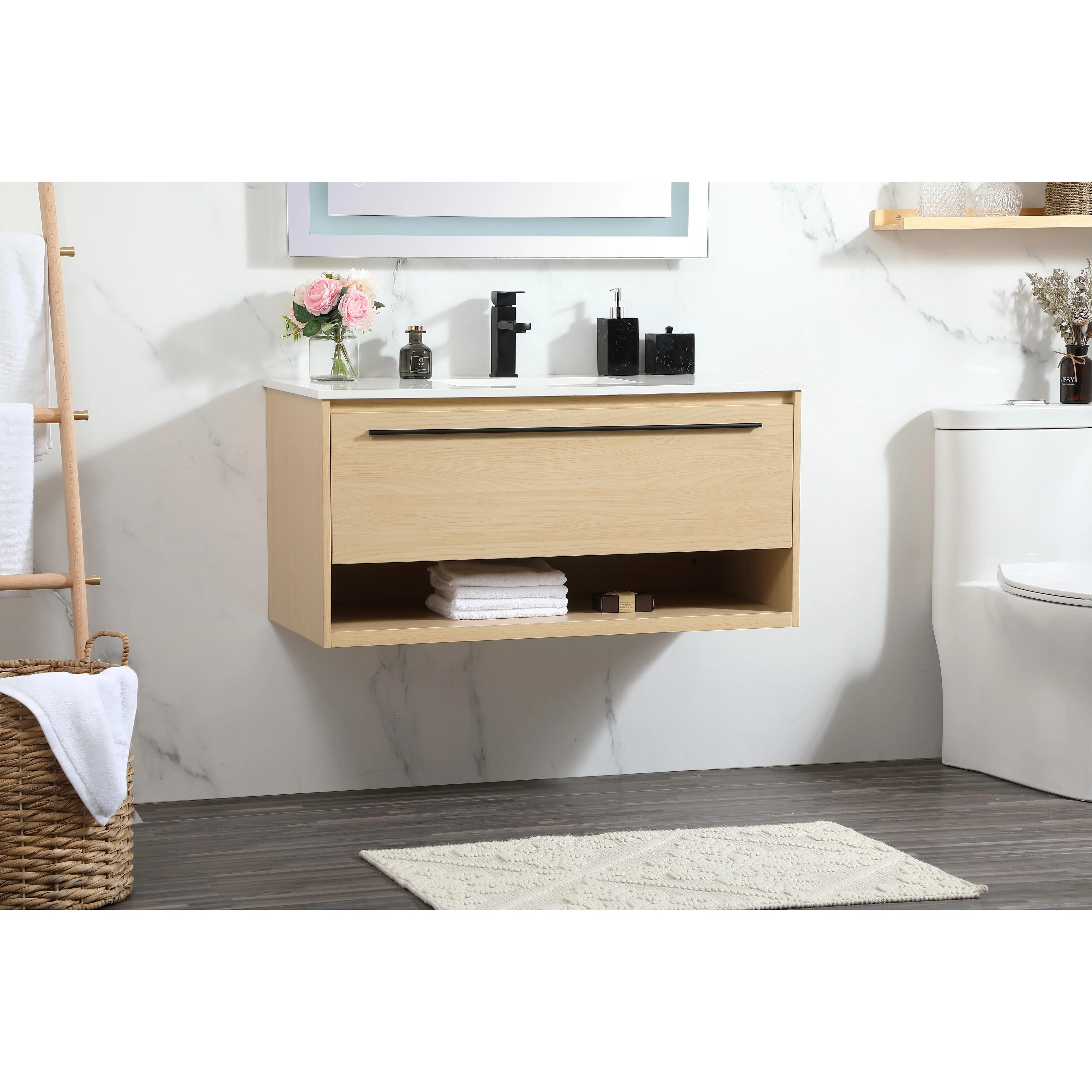 Brush 36 - 48 Inch Single Bathroom Vanity