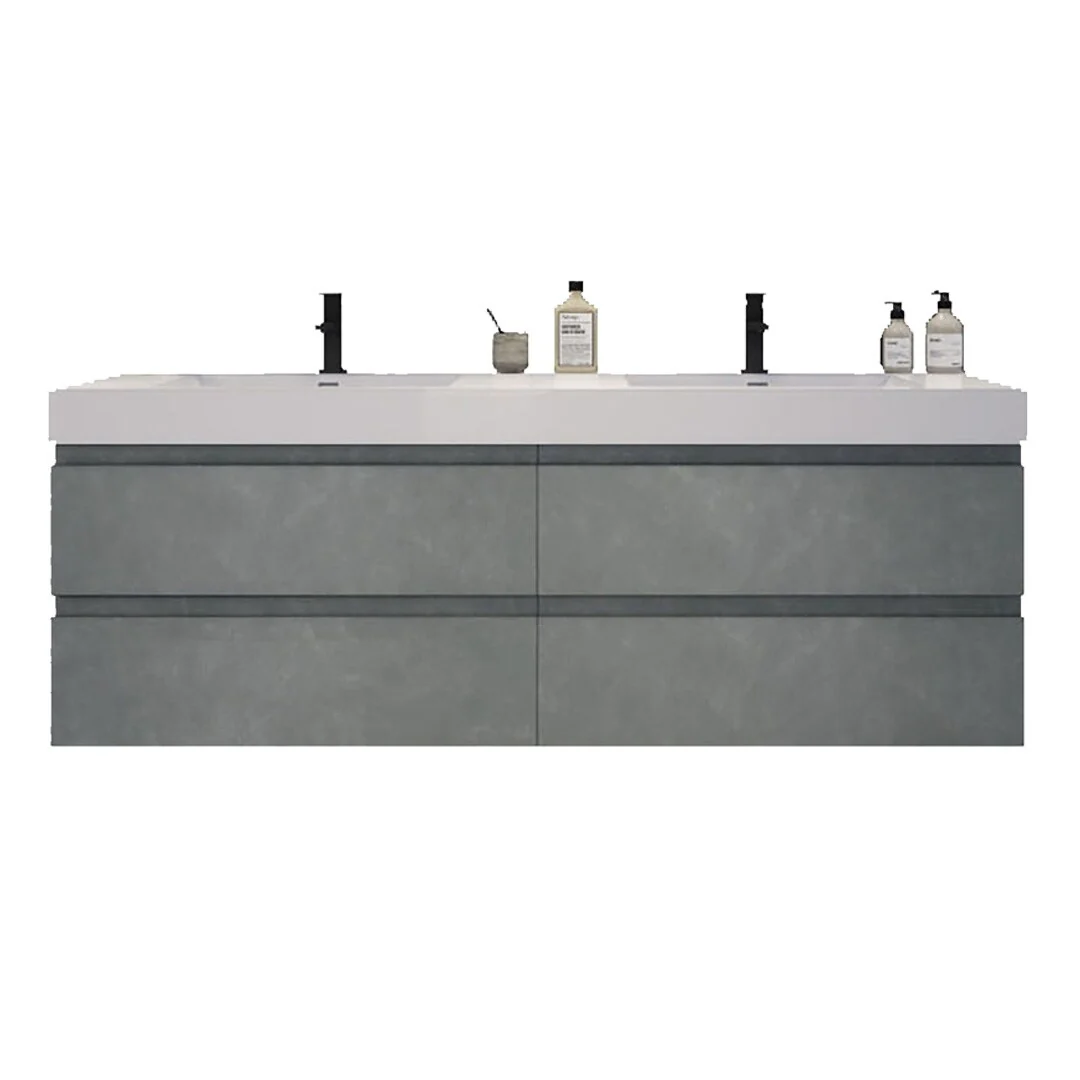 Baillie 72'' Wall-Mounted Vanity with Double Reinforced Acrylic Sink