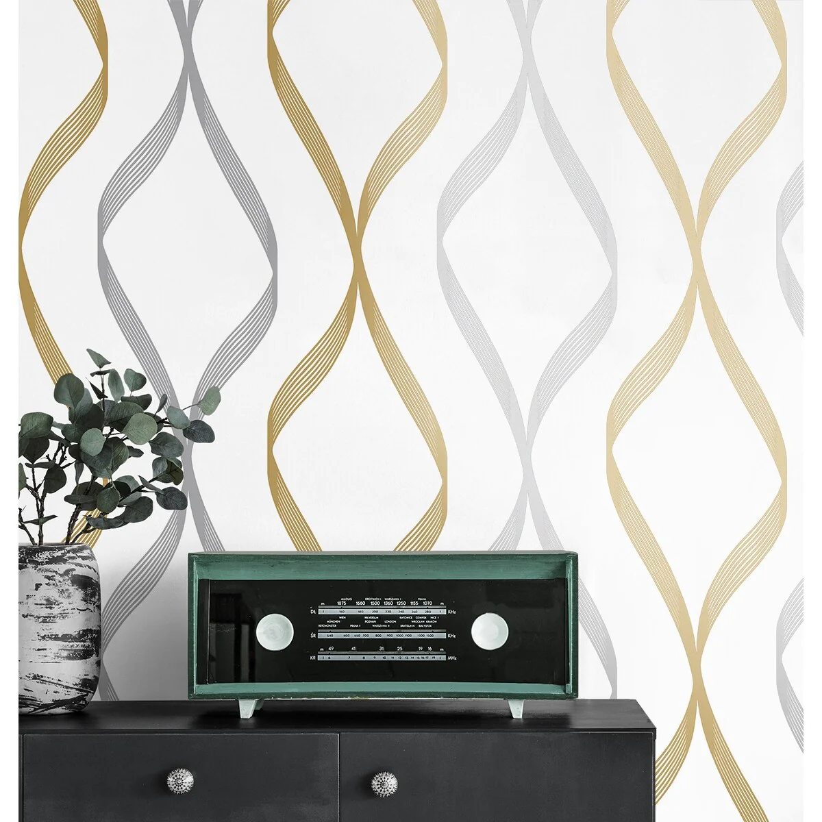 NextWall Ogee Ribbon Peel and Stick Wallpaper