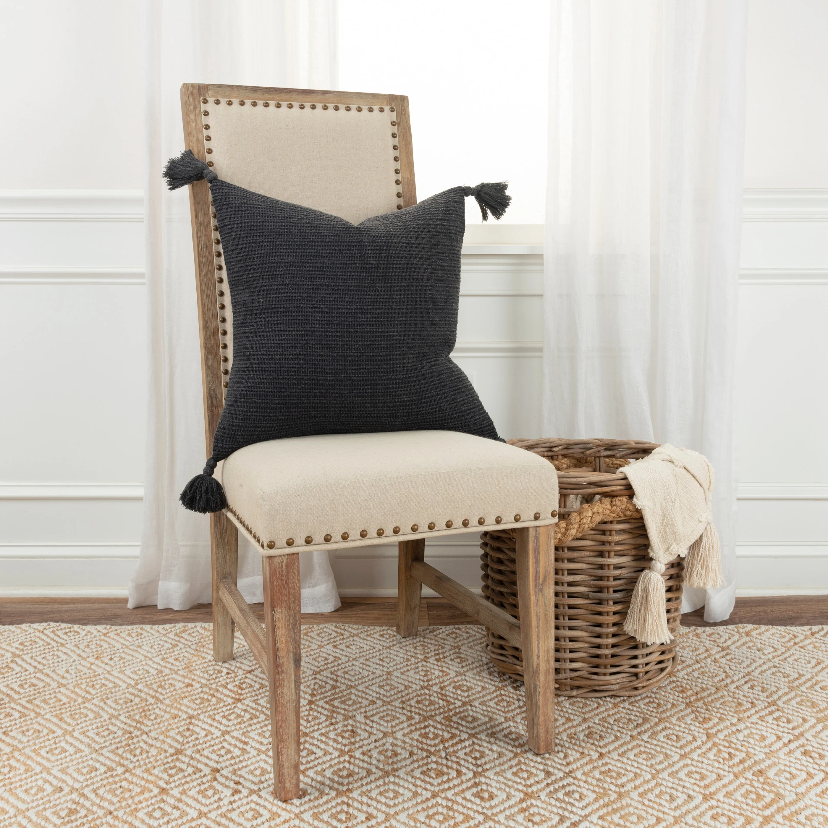 Rizzy Home Solid Stripe Throw Pillow Cover