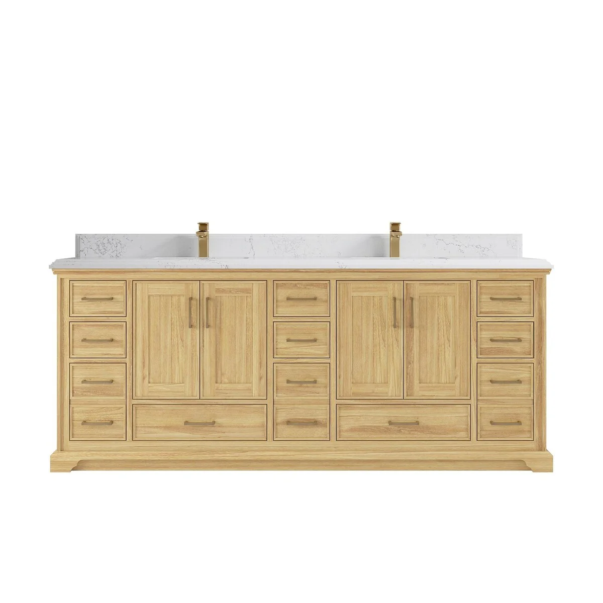 Willow Collections 84 in. W x 22 in. D Charlotte Teak Double Sink Bathroom Solid Teak Vanity with Countertop