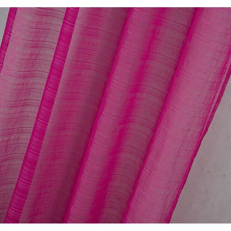 Erica Striped Doily Single Grommet Curtain Panel - (1x) 54 x 90 in. - (1x) 54 x 90 in.