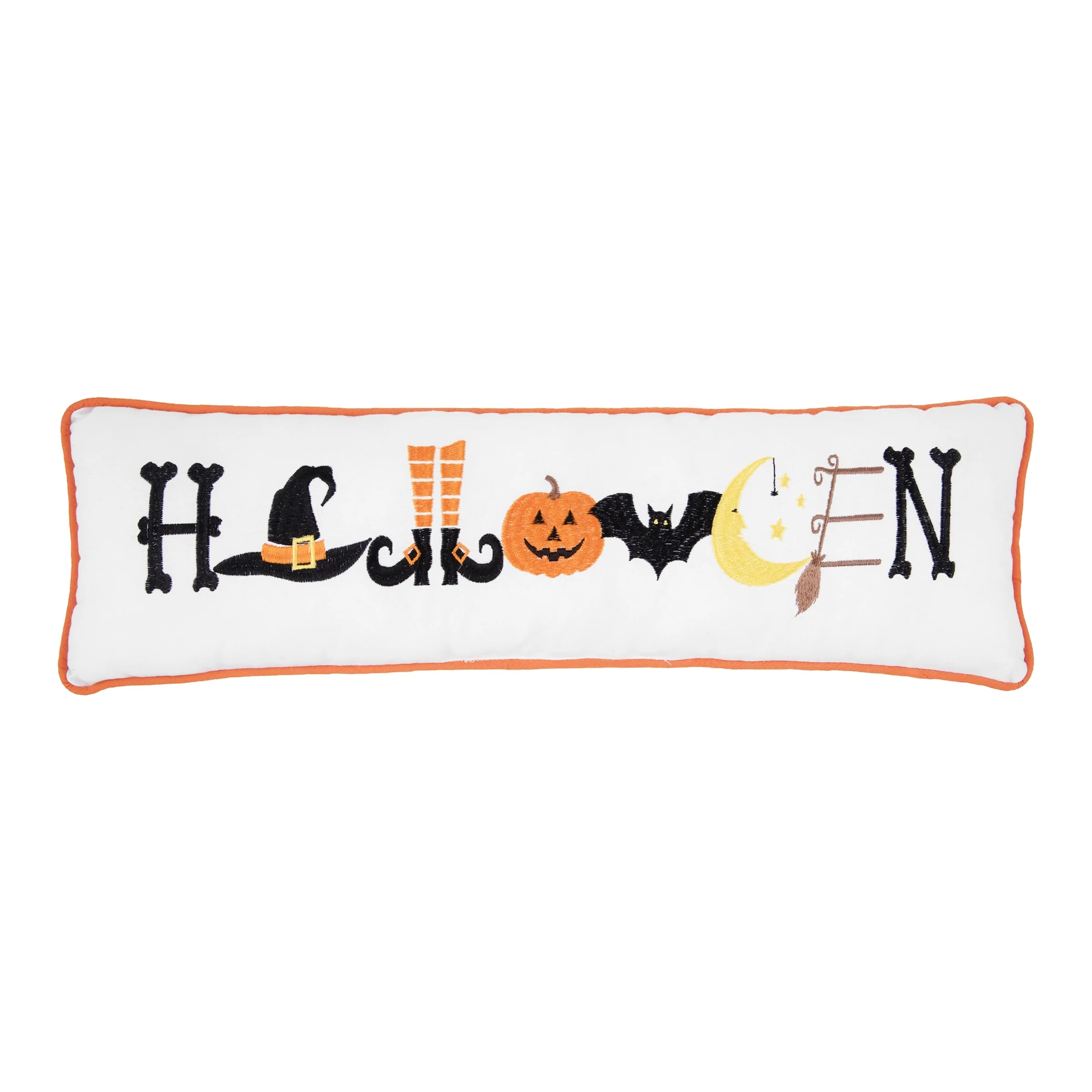 Halloween Embroidered Throw Pillow