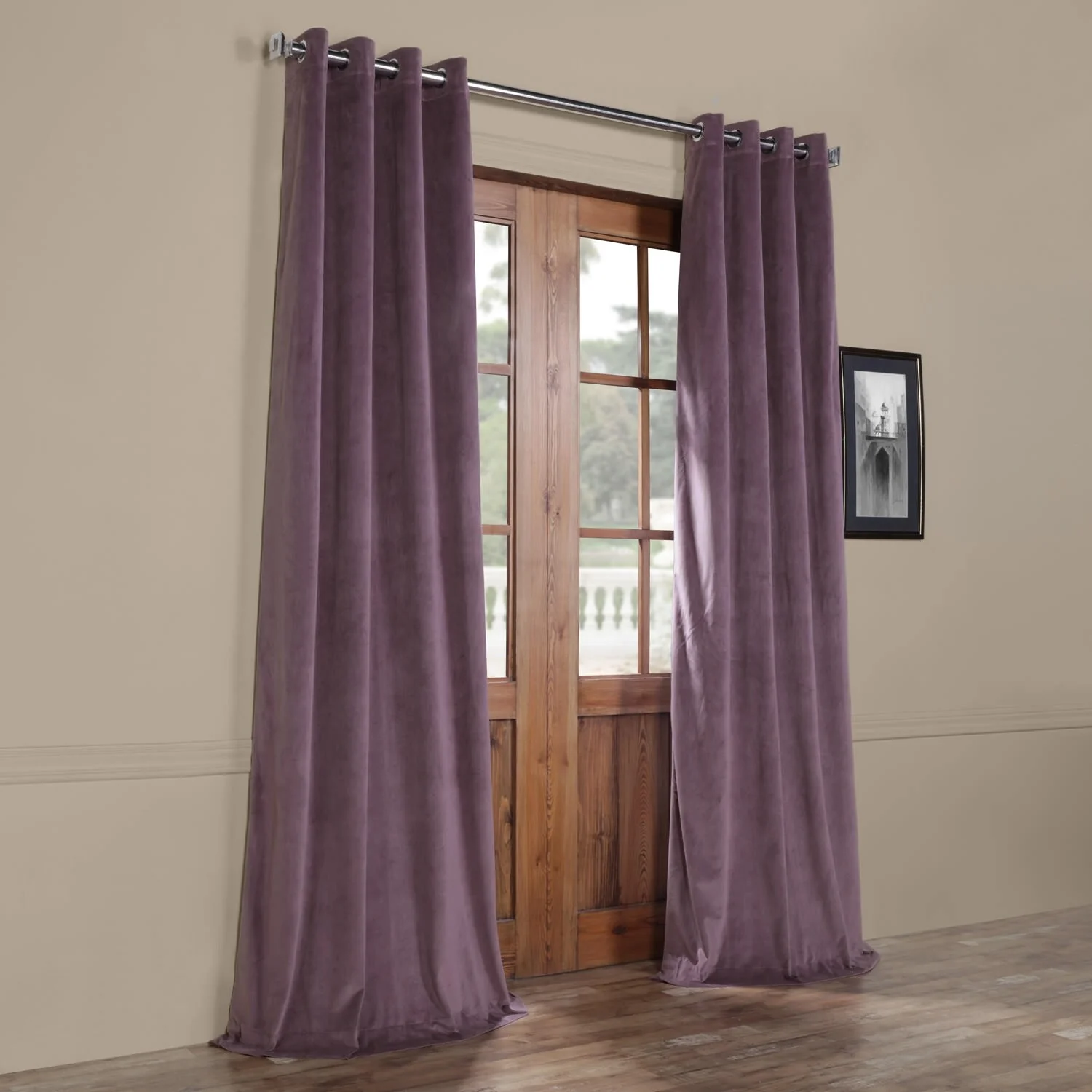 Exclusive Fabrics Signature Blackout Velvet Grommet Curtain (1 Panel)