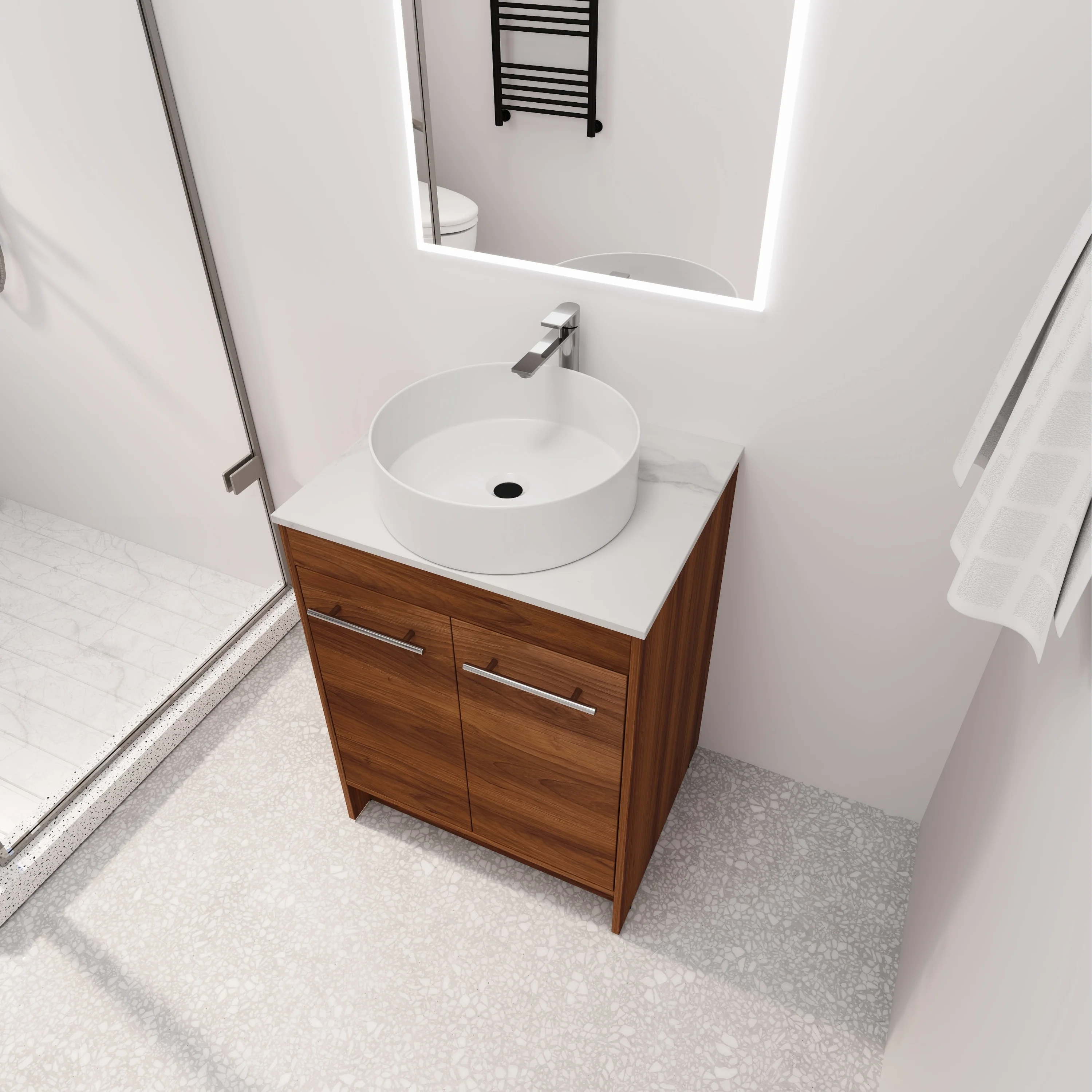 BNK 24/36/48/60 Inch Bathroom Vanity with Sink, Freestanding Bathroom Vanity with Soft Close Doors and Adjustable Shelf