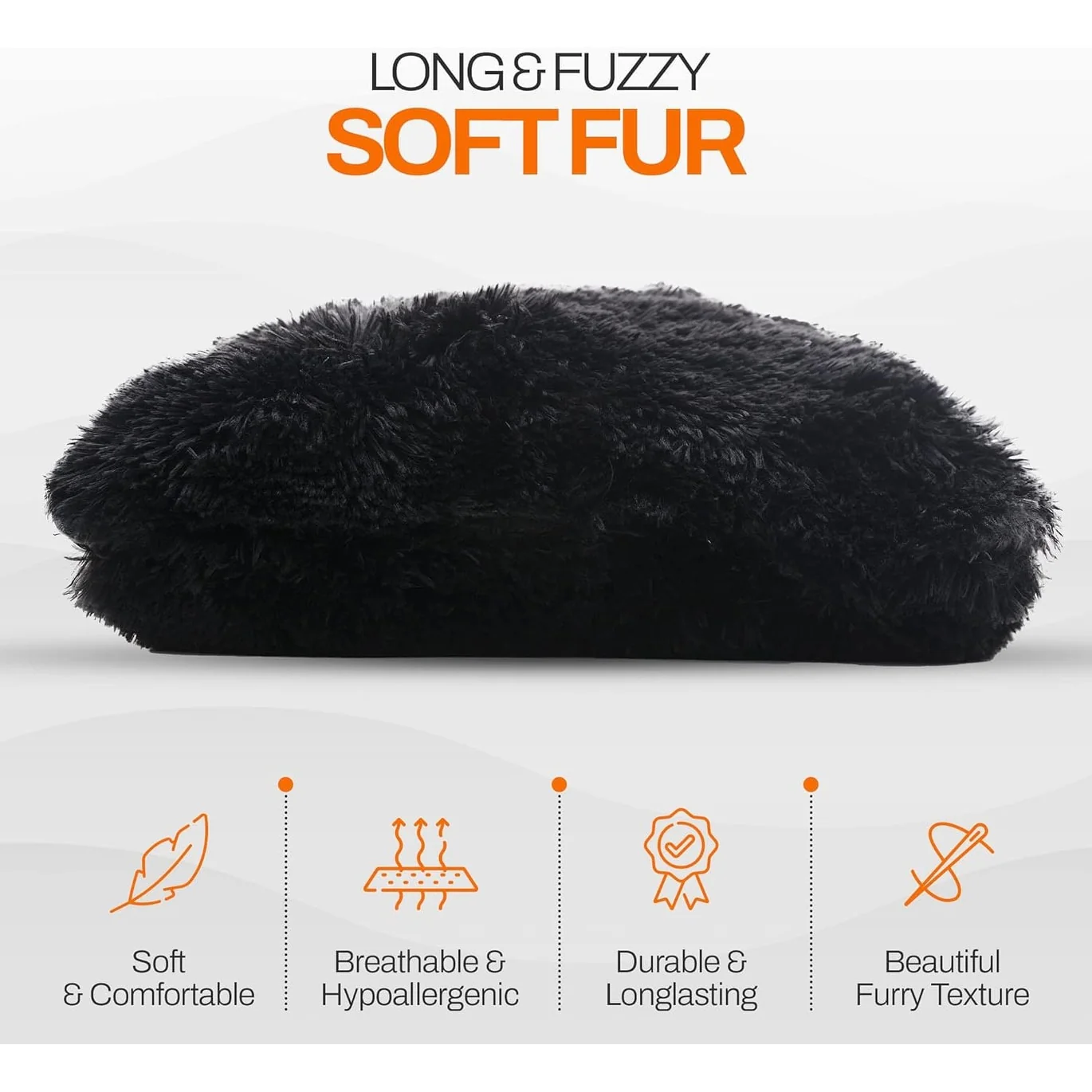 Cheer Collection Shaggy Long Hair Throw Pillows (Set of 2)