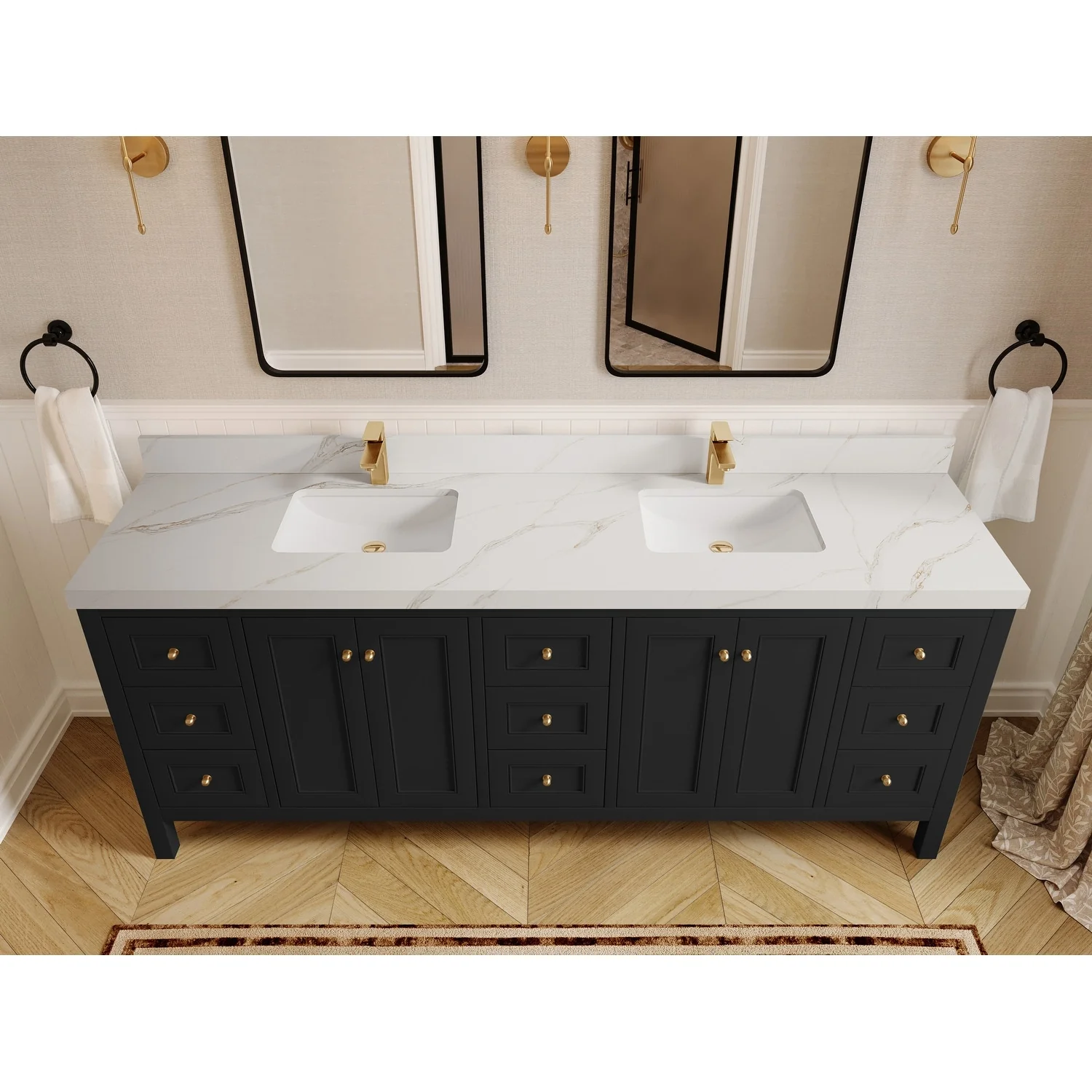 Willow Collections 84 in. W x 22 in. D Nashville Double Bowl Sink Bathroom Vanity with Countertop