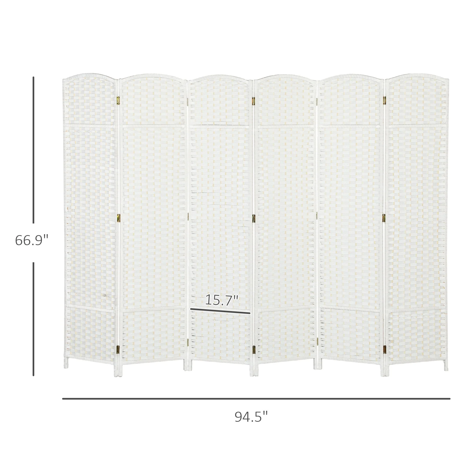 HOMCOM Room Divider, 6 Panel Folding Privacy Screen, 5.6' Tall Freestanding Wall Partition